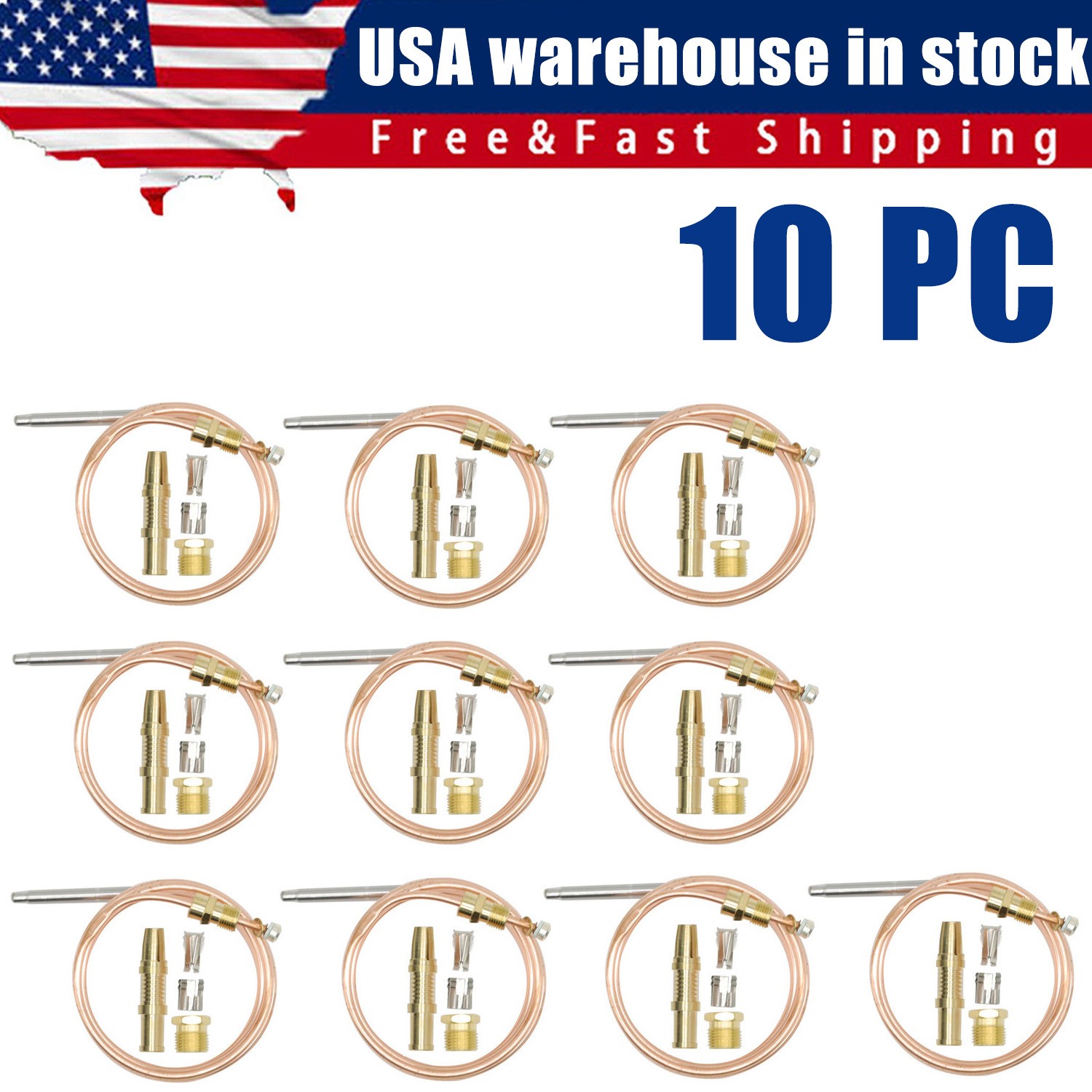 10PC For Robertshaw Thermocouple 72” 1980-072 AP5668476 M1296X Q340A1116 T-094