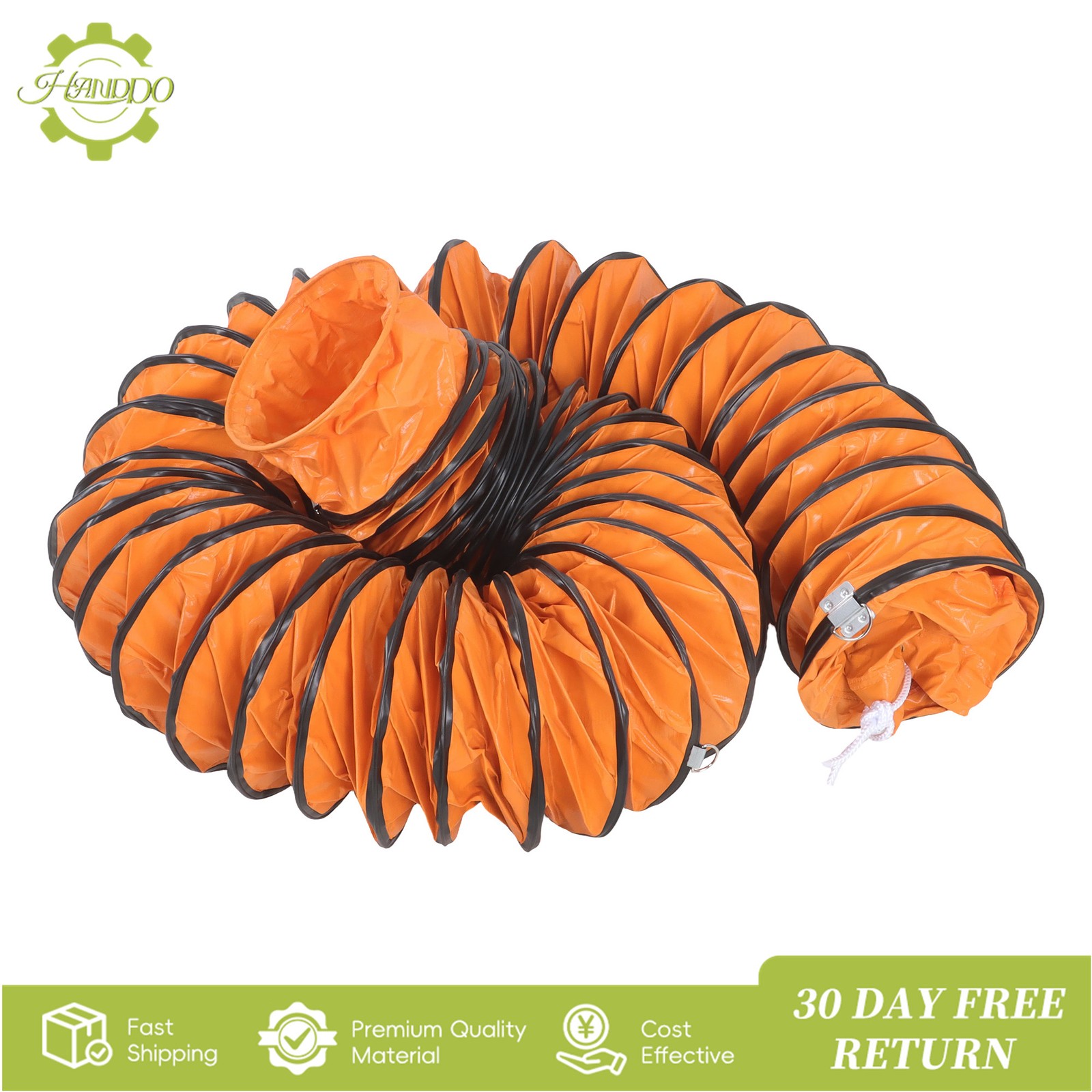 25ft PVC Flexible Duct Hosing with S Hook & Steel Support for 8″ Utility Blower