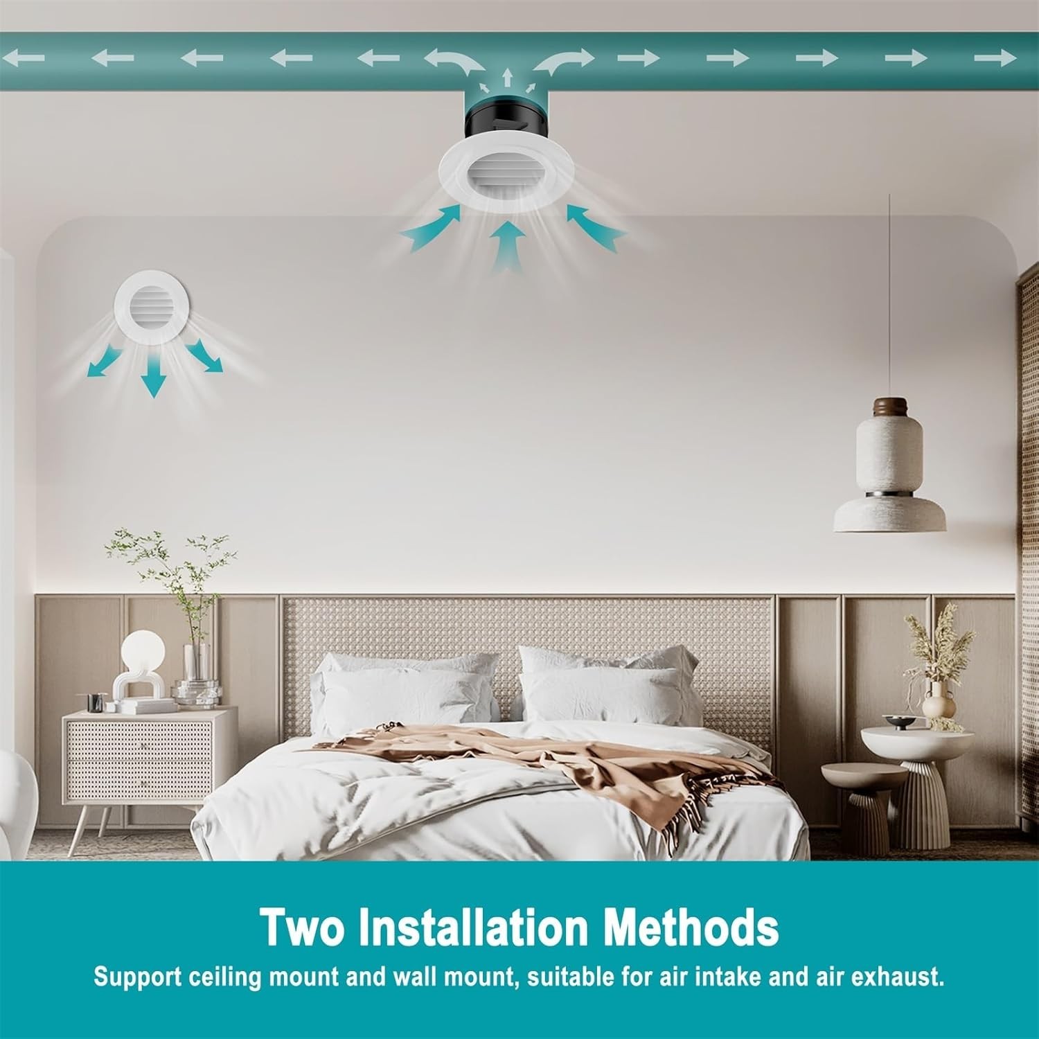 4-Inch White ABS Soffit Vent with Screen Mesh, Exhaust and HVAC Vent Cover