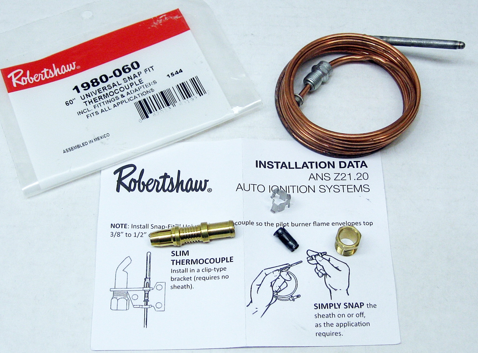 Robertshaw Thermocouple 60″ 1980-060 Snap Fit Universal (51-1459)