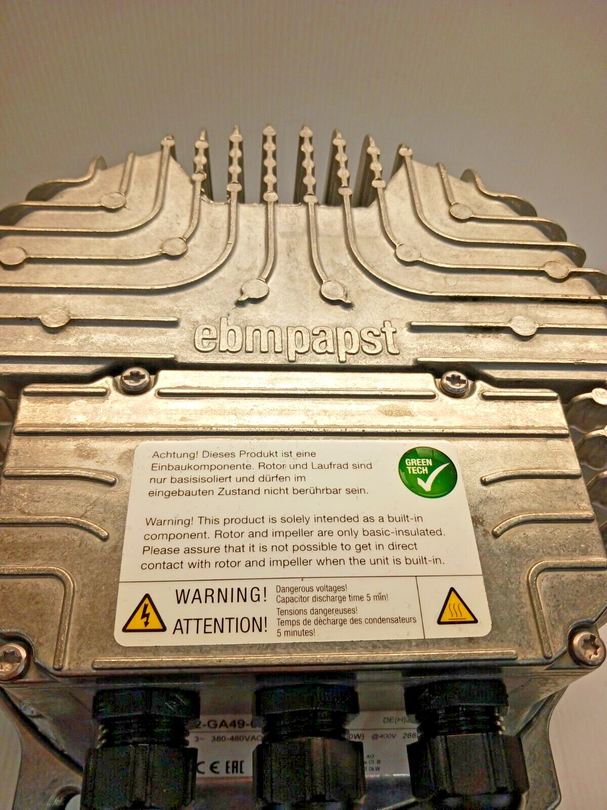 NEW EBM PAPST M3G112-GA49-02 FAN MOTOR ASSEMBLY 3PH 380-480 VAC 1600 WATT