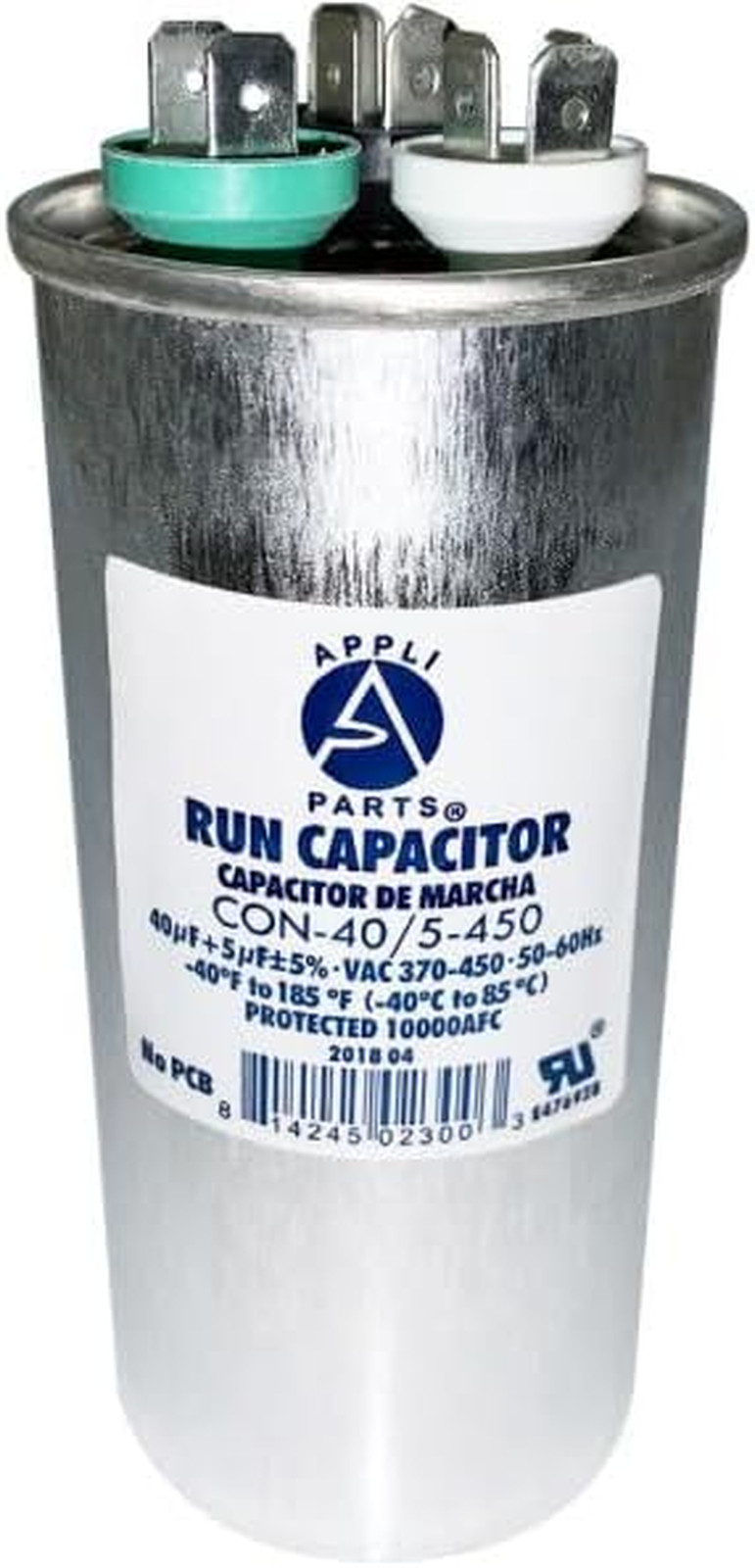 Dual Run Capacitor 40+5 Mfd 370/450 VAC for CON-40/5-450 HVAC