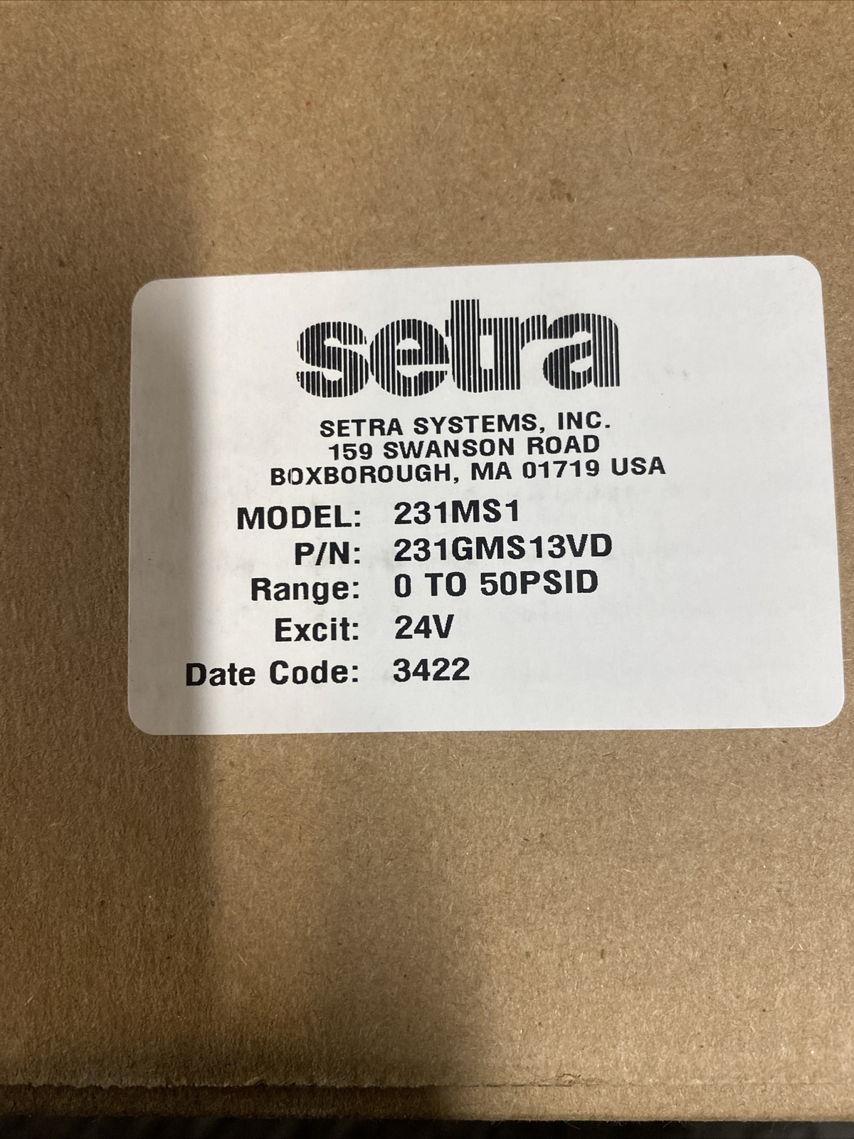 Setra Model 231MS1 P/N 231GMS113VD Wet to Wet Pressure Transducer With Manifold