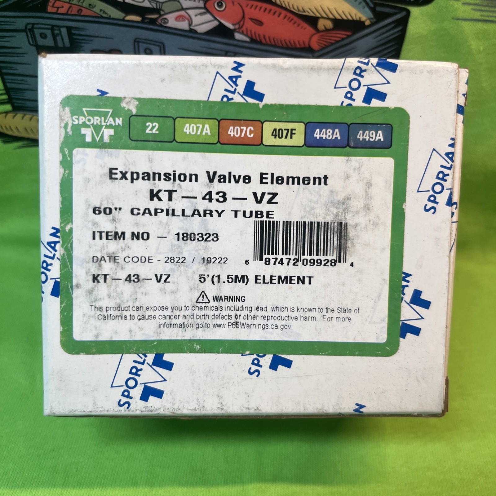 NEW Sporlan KT-43-VZ Expansion Valve Element 5′ / 60” Cap Tube Free Shipping