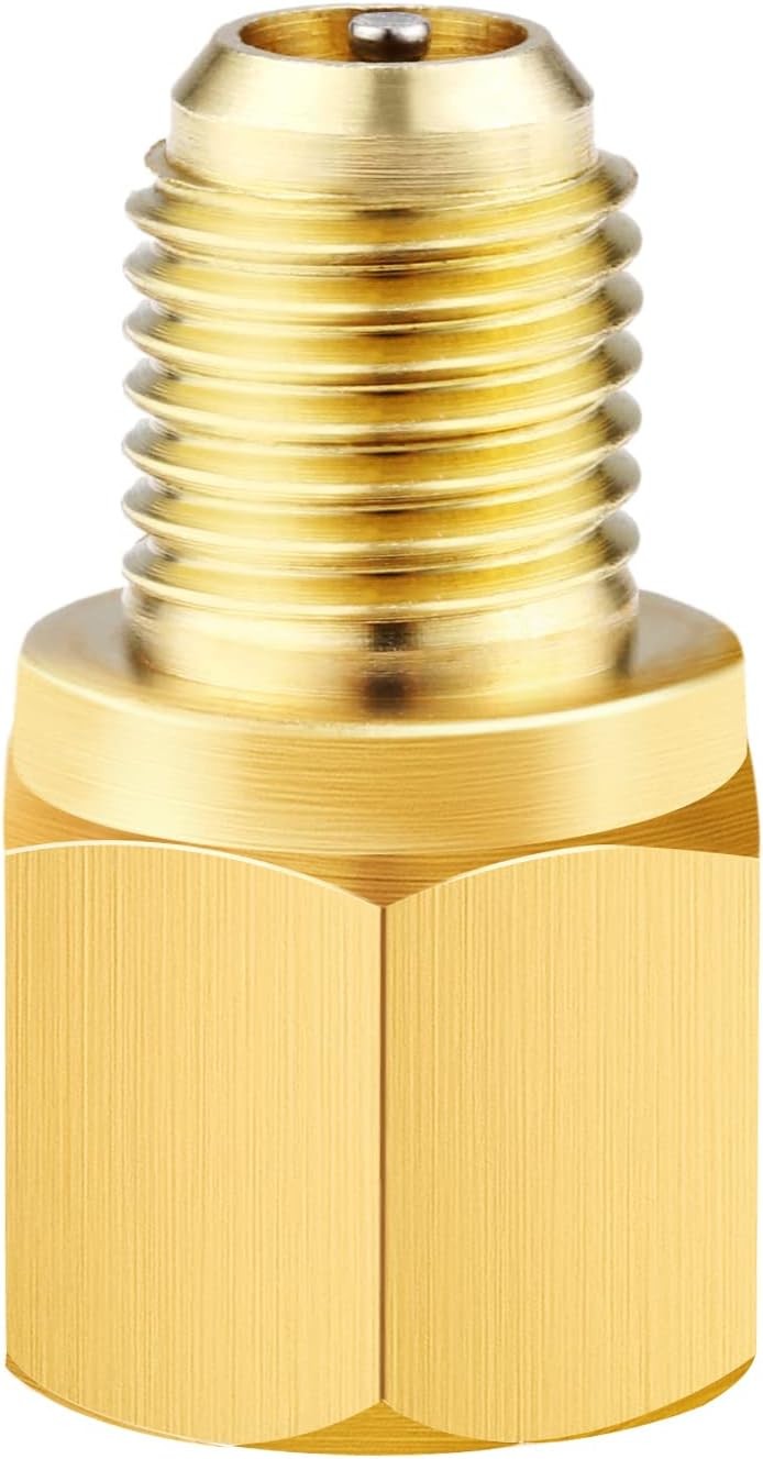 Vacuum Pump Adapter, Refrigerant Tank to Fitting Adapter, 1/2’’ Female to 1/4’