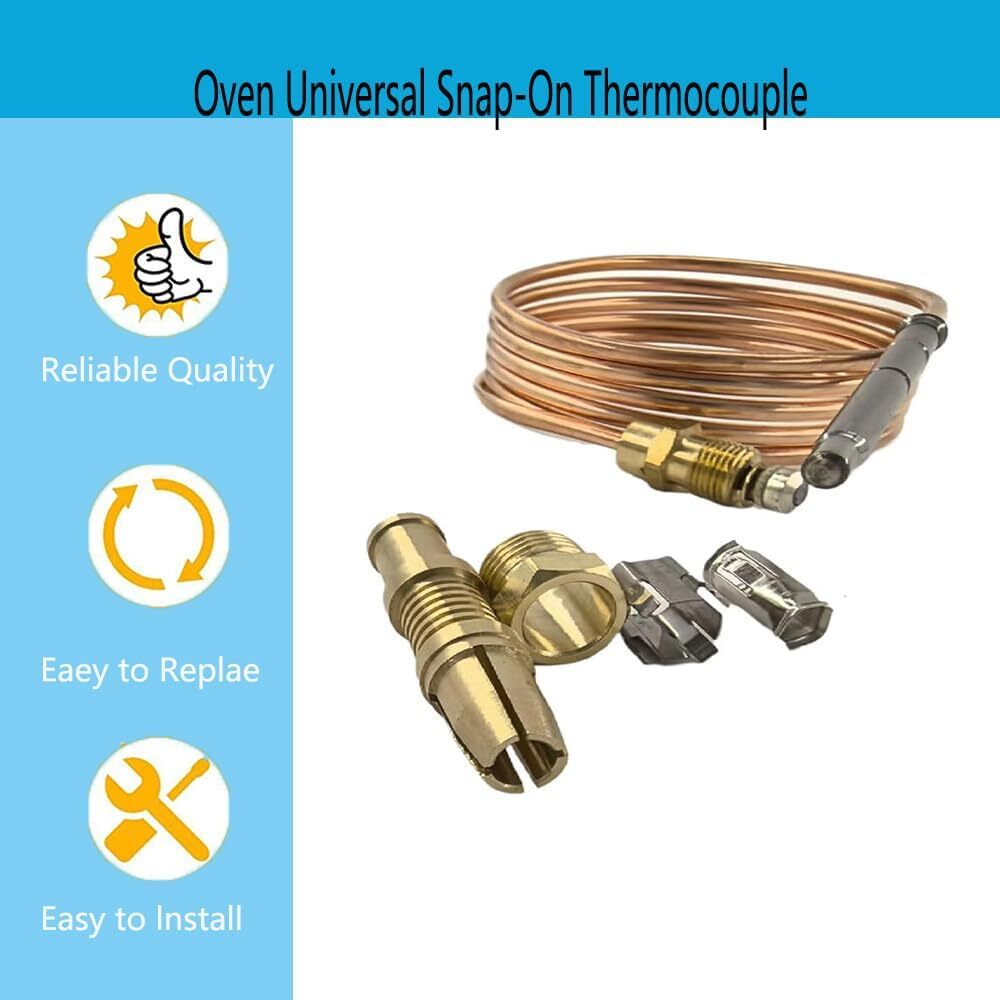 3Pack 48in Snap-Fit Thermocouple 1980-048 For Robertshaw Universal 1745 51-1457