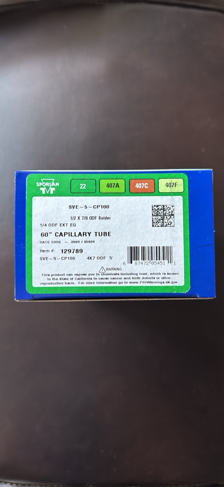 Sporlan SVE-5-CP100 Thermostatic Expansion Valve w/ 60 in Capillary Tube