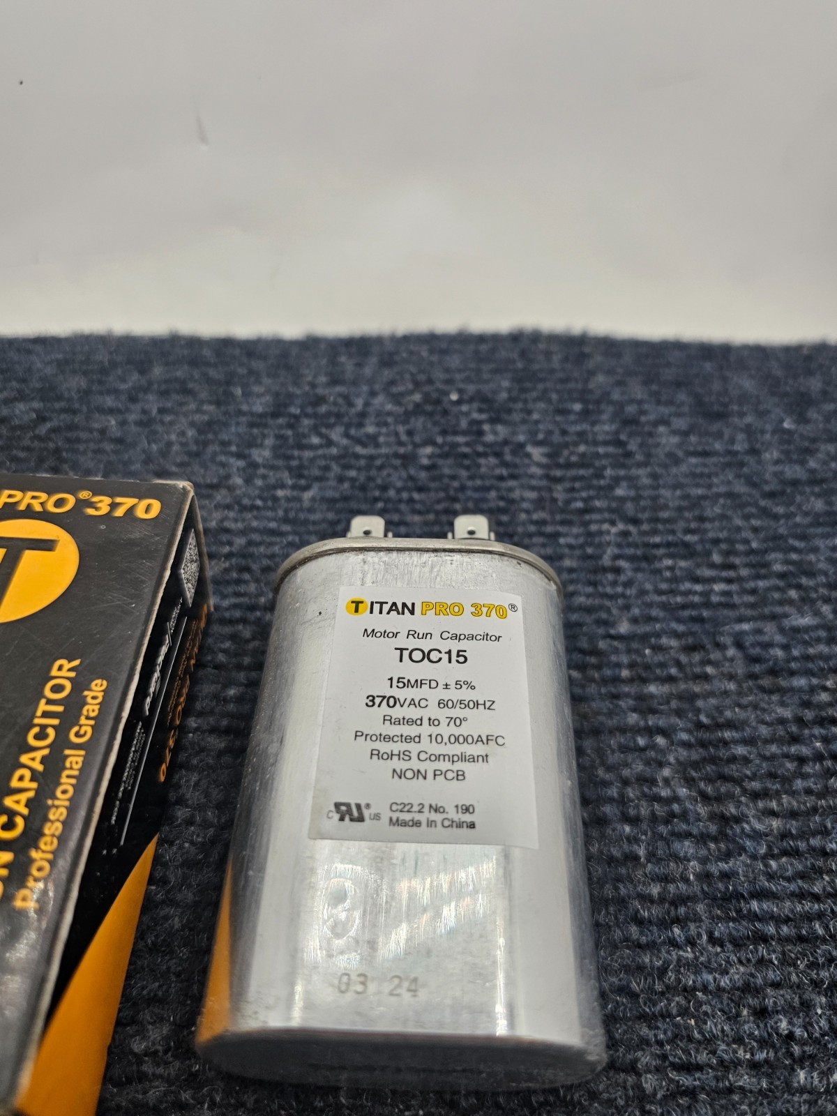 (QTY 4) Titan Pro TOC15 Motor Run Capacitor 370V 60/50 Hz 15 MFD