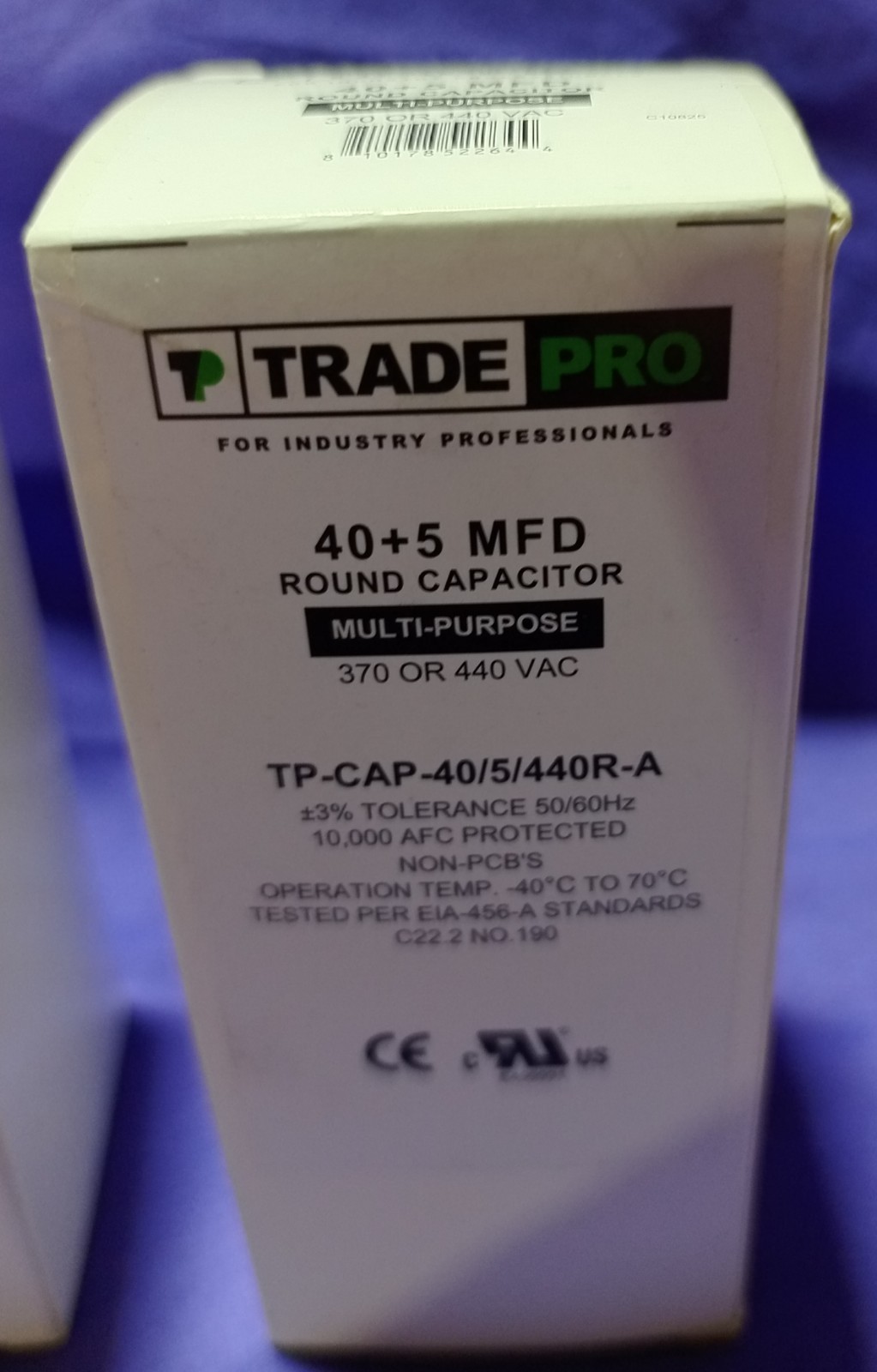Lot Of 5 Trade Pro 40+5 MFD Round Capacitor