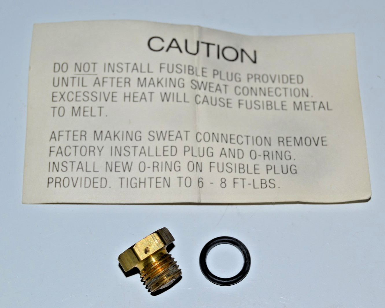KENMORE/SEARS FUSIBLE BRASS PLUG 362° 3/8″-24 FINE Thread with O-RING, NEW