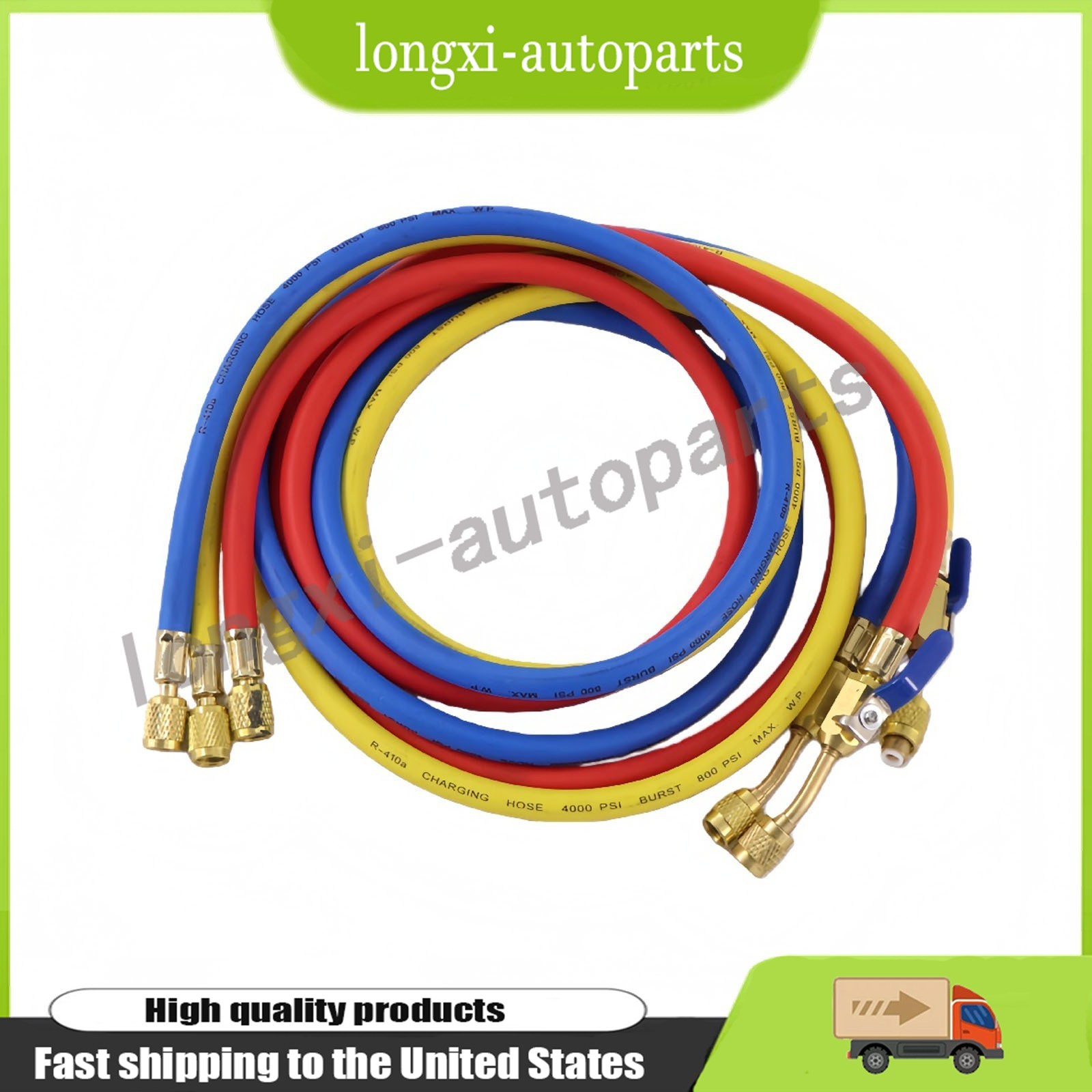 NEW For Yellow Jacket 29986 Plus II 72″ HVAC Charging Hose Set 1/4″ (3-Pack) USA