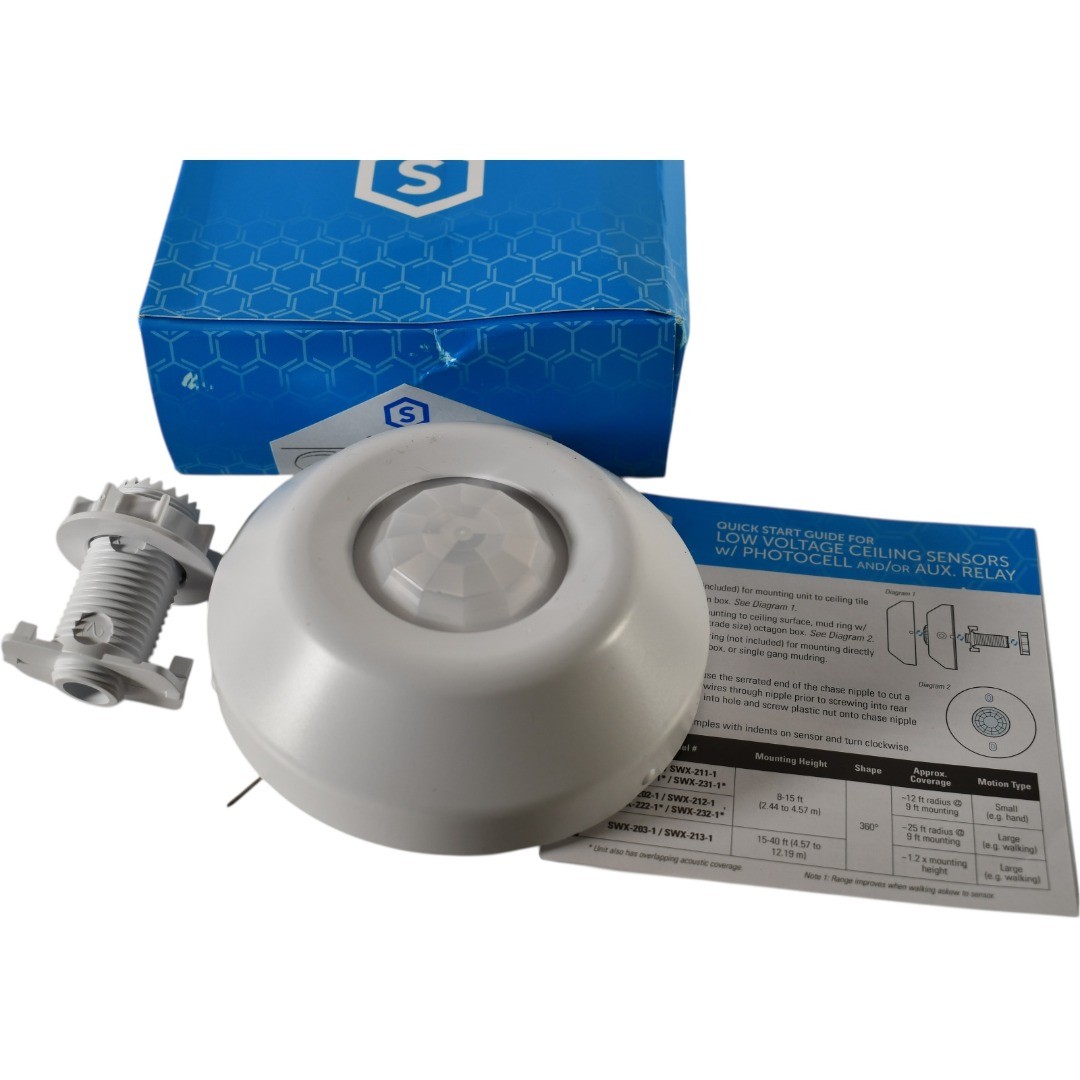 NEW Sensorworx SWX-222-1-AR Large Motion 360 Ceiling Sensor – Dual Tech, Low Vol