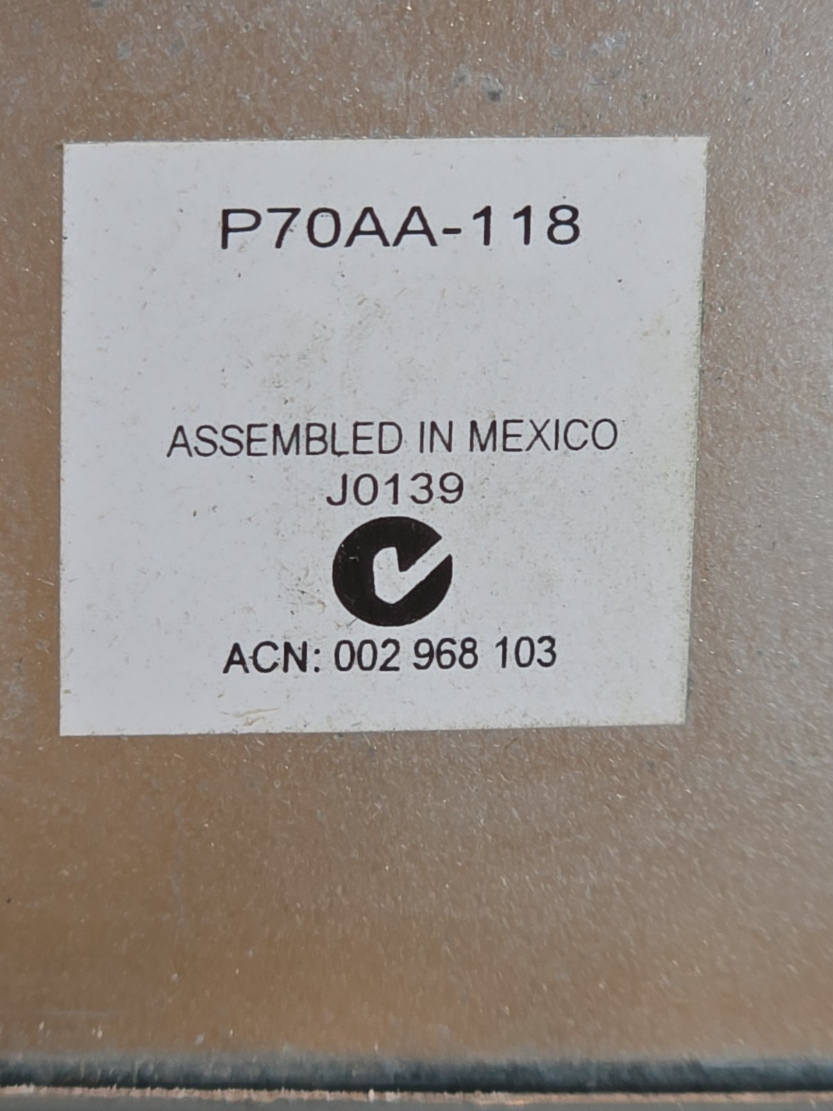 Johnson CONTROLS P70AA118 Fan Cycling Pressure Control P70AA-118C NO BRACKET