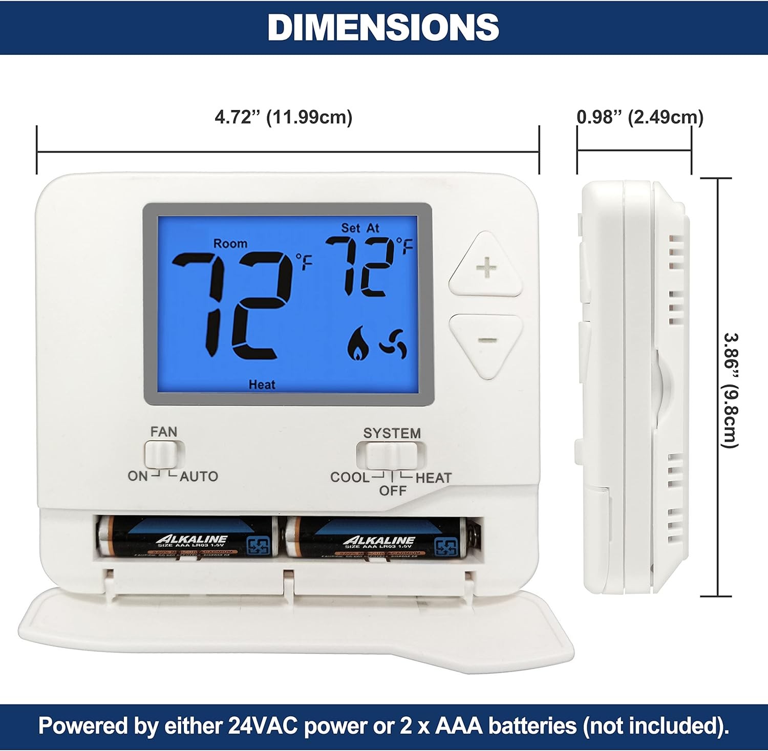 ELECTECK 5 Pack Non-Programmable Digital Thermostat for Home, up to 1 White