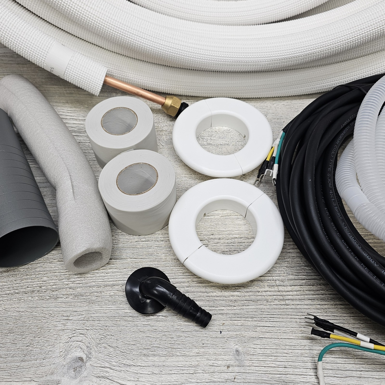 DELLA 50 Ft. Refrigerant Line Set 1/4″ & 3/8″ for Mini-Split AC HVAC Systems