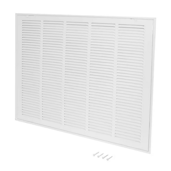 25×20 in. Steel Return Air Filter Grille HVAC Vent Cover White