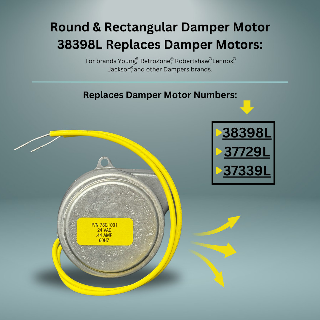 Replacement 24v Synchron Motor Actuator 38398L for RetroZone™️ Rect. Damper