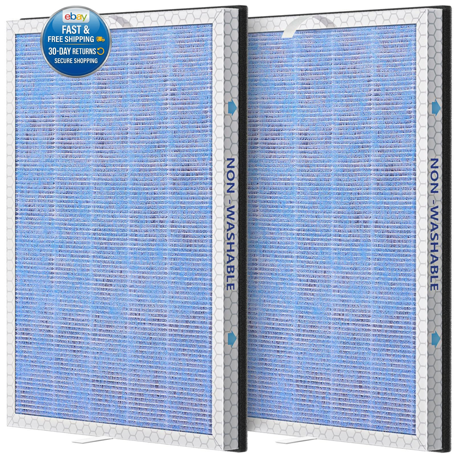 2 PACK MSA3/MSA3S HEPA Replacement Filter 11.4″ x 15.5″ x 1.2″, White-2 Pack