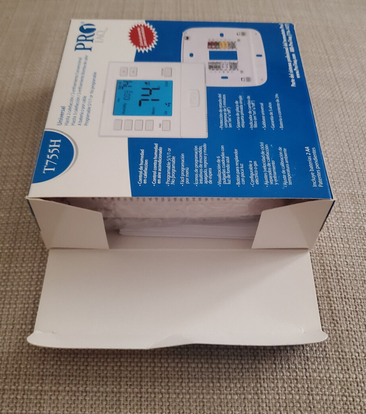 PRO1 IAQ T755H Universal Thermostat 5/1/1 Day Programmable 3 H/ 2 C. Brand New!