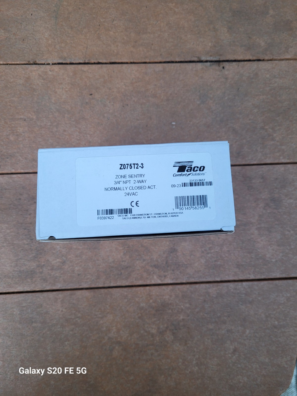 Taco Sentry 3/4″ NPT 2-Way Valve Model: Z0753T2-3