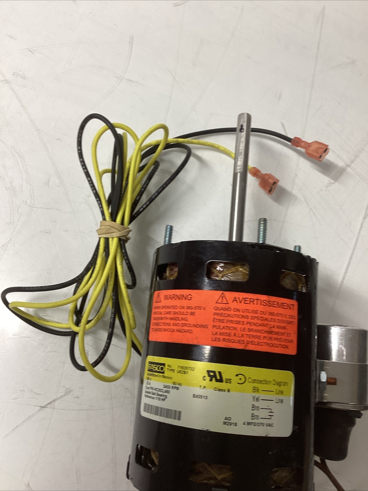 Fasco 7162-732 Blower Motor 1/16 HP 3450 RPM 230V w/ Capacitor & Harness R-140