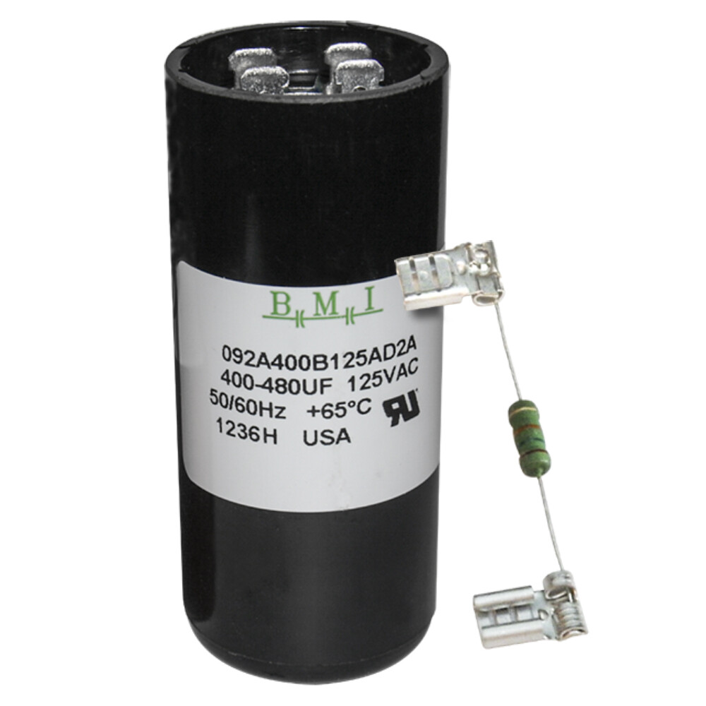 400-480 uF x 125 VAC BMI 092A400B125AD2A Motor Start AC Capacitor with Resistor