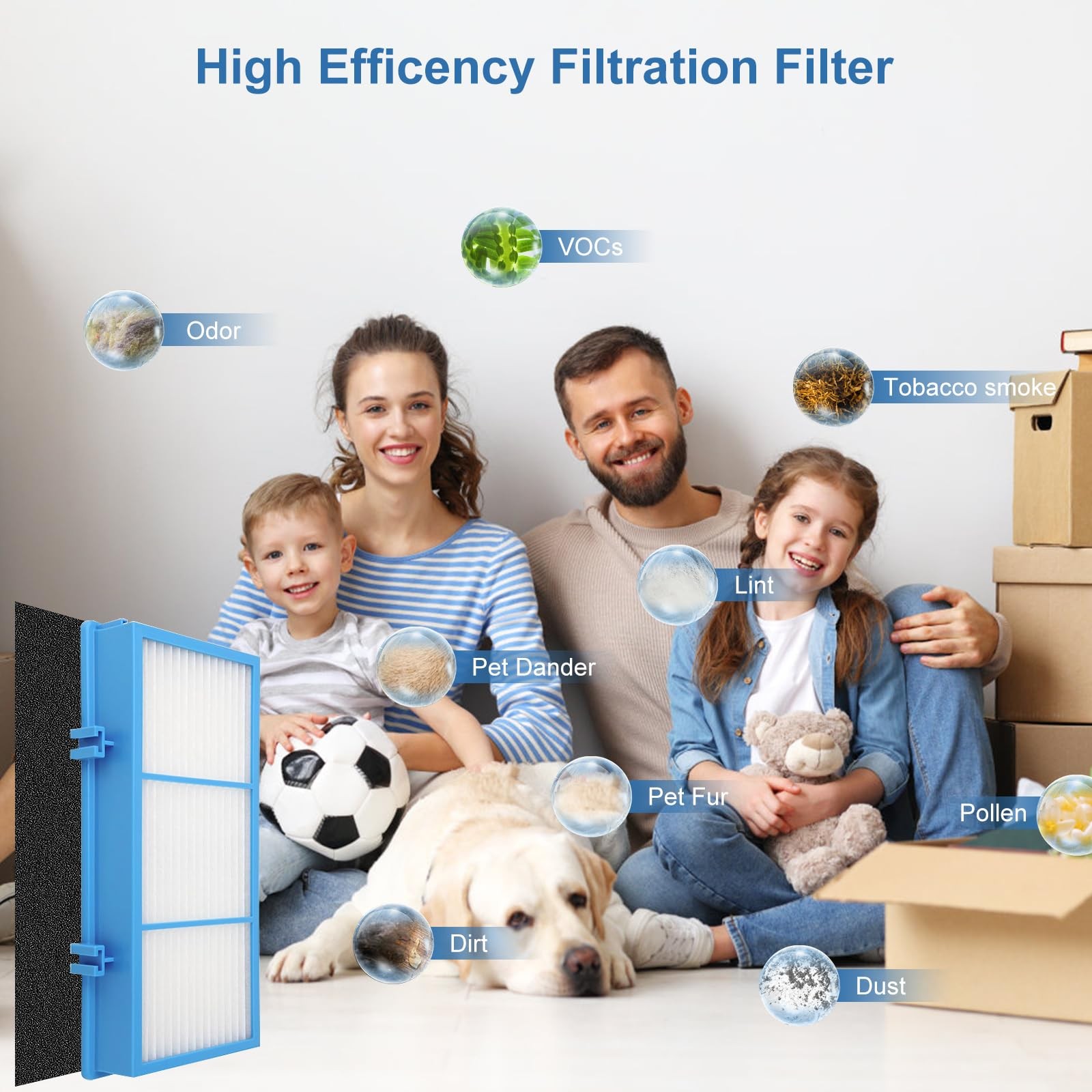 Ancolin 2 PACK Aer1 Blue aer1 filter (2 Filters + 6 Carbon Booster Filters)