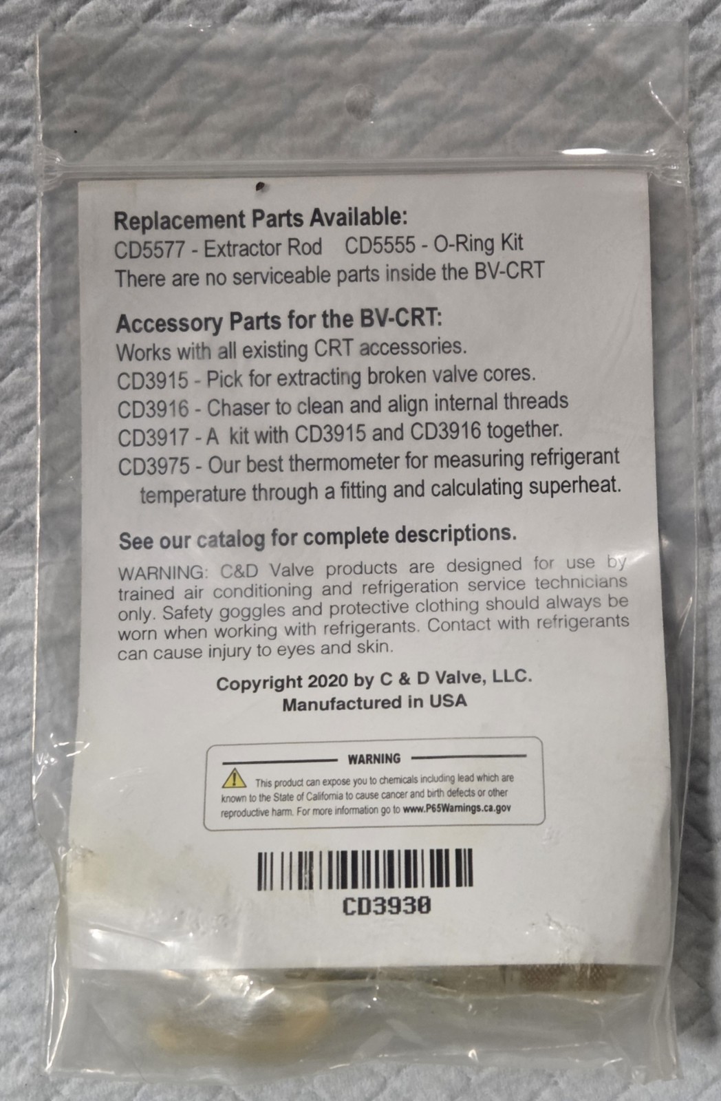 C&D Ball Valve Core Removal Tool for 1/4″ flare access fitting CD3930