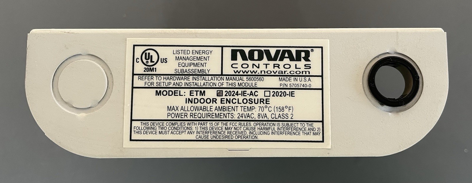 Novar Controls ETM-2024 Thermostat Module And Board W/Night Mode Damper Control