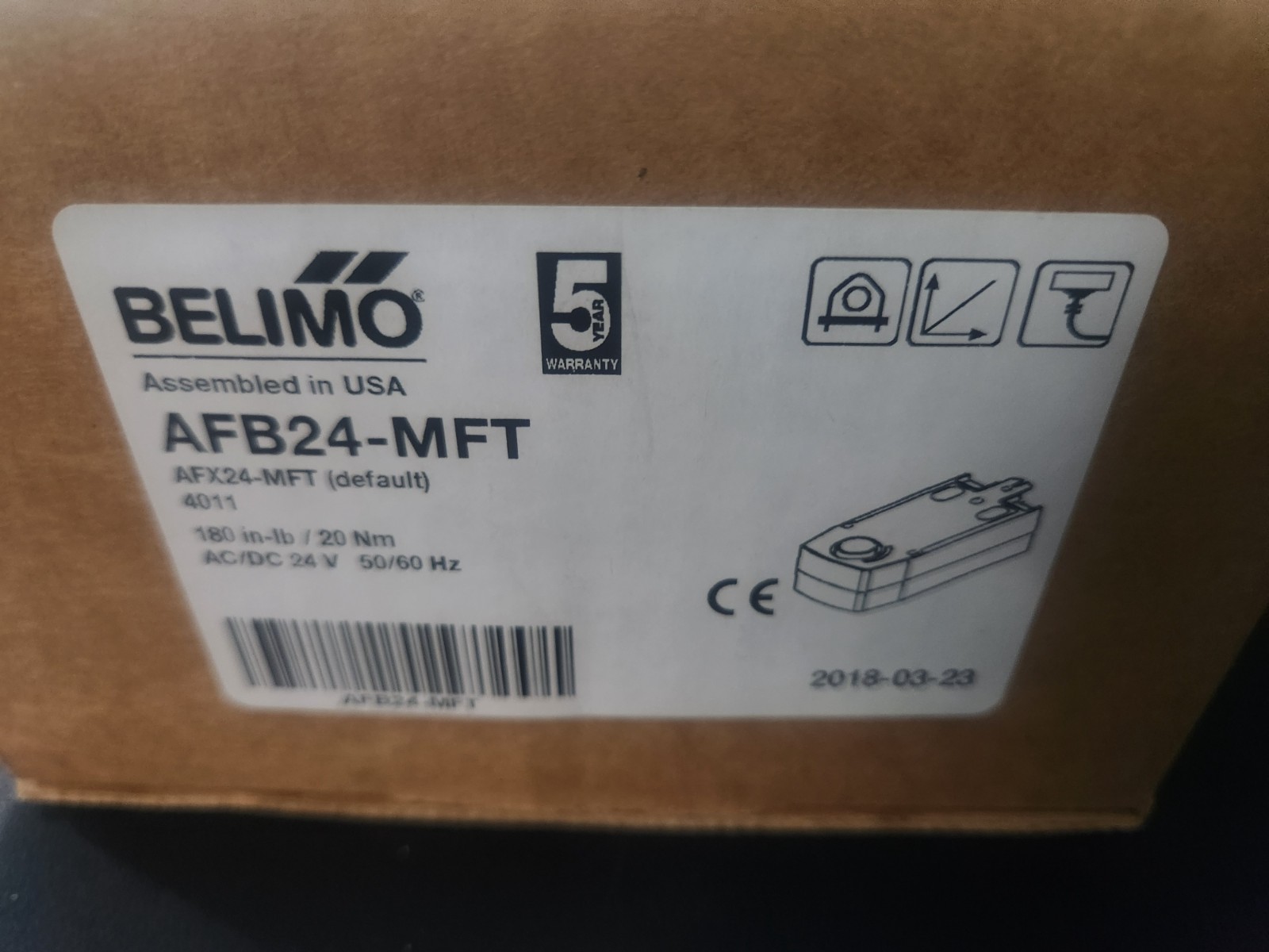 BELIMO AFB24-MFT ACTUATOR 180 IN-LB 20NM AC/DC 24V NEW