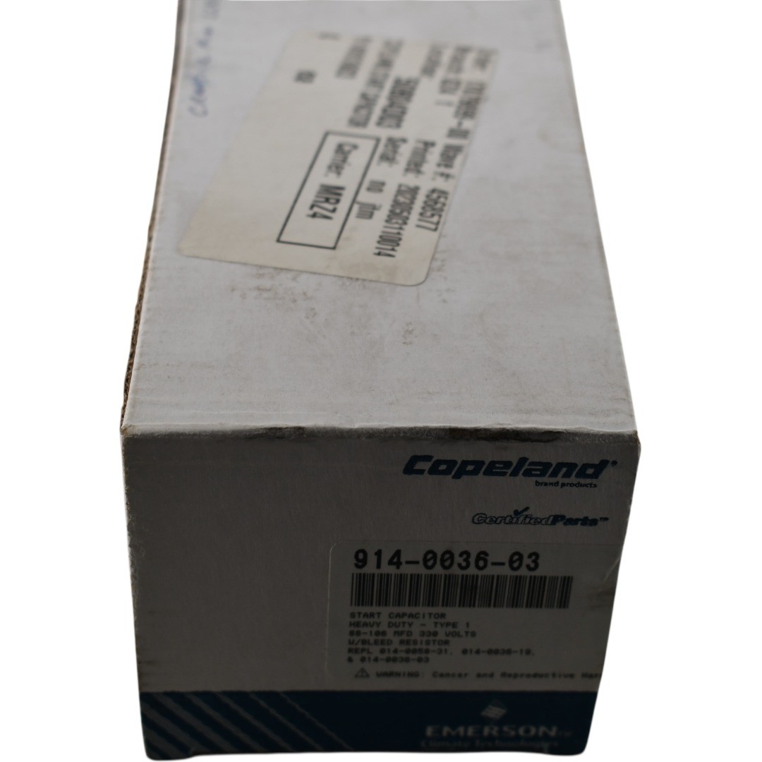 NEW Copeland 914-0036-03 Motor Start Capacitor 88-106 MFD 330V Round HVAC