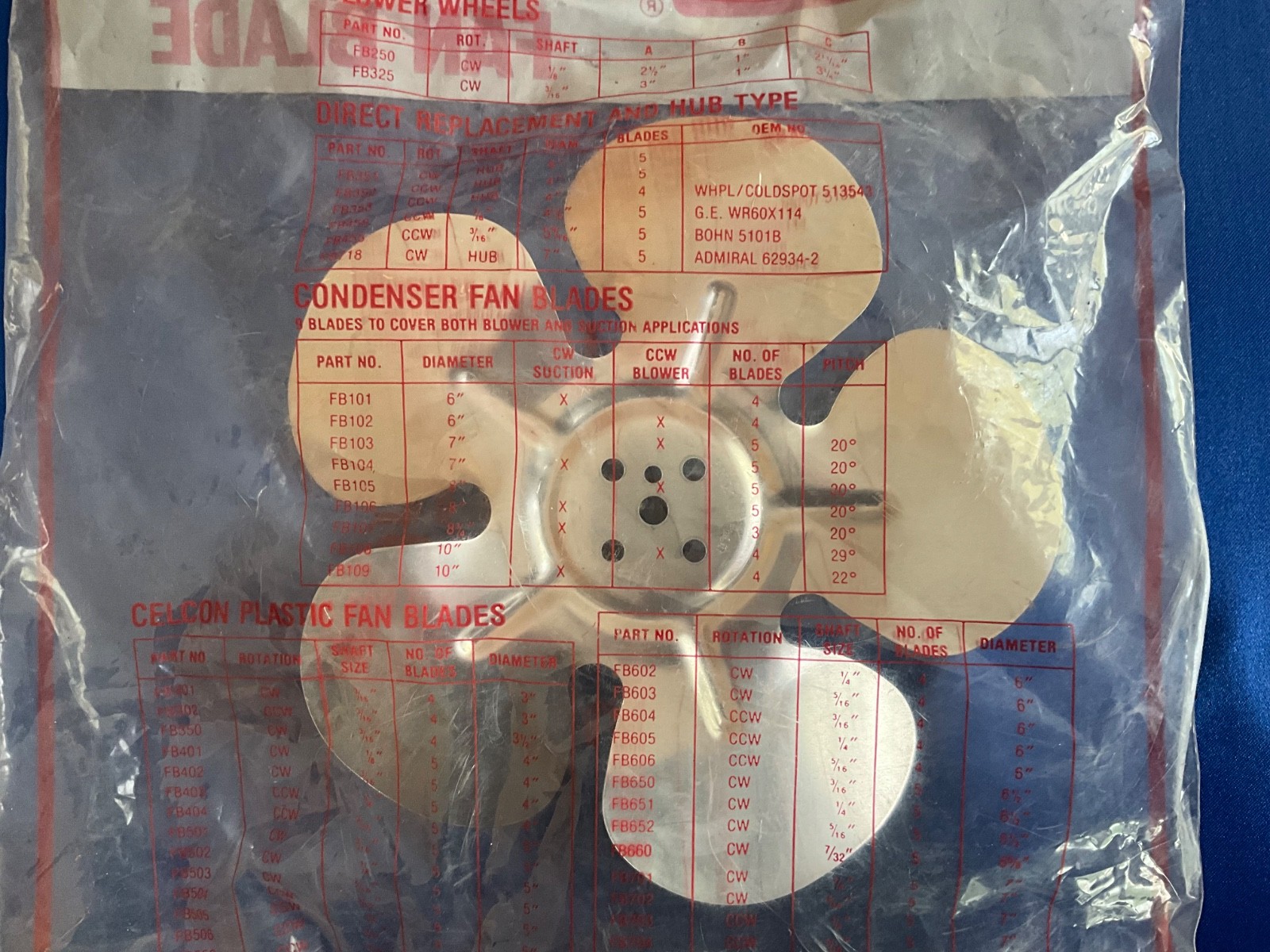 Gemline FB103 7“ Fan Blade CCW 5 Wing Hubless