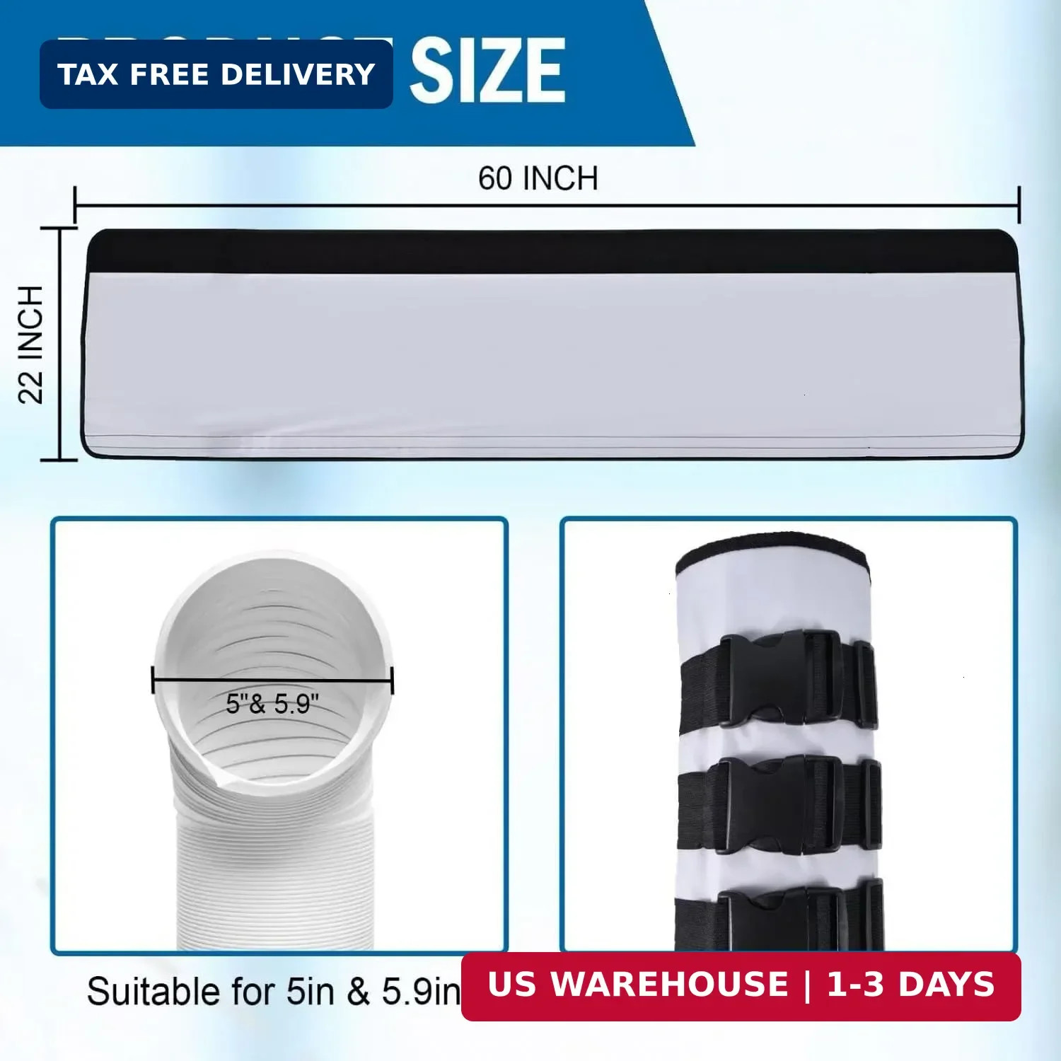 YoleShy 2 Pack Portable AC Hose Insulation Sleeve Thick Portable Air Conditioner