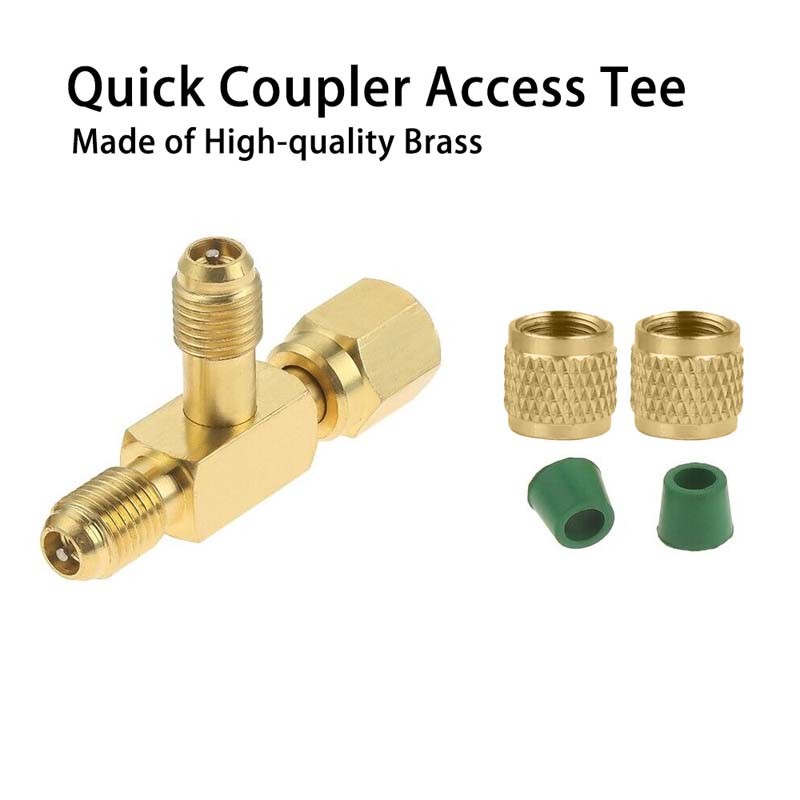 Adapter Refrigeration with Swivel Connector 1/4″ Valves Quick Coupler Access Tee