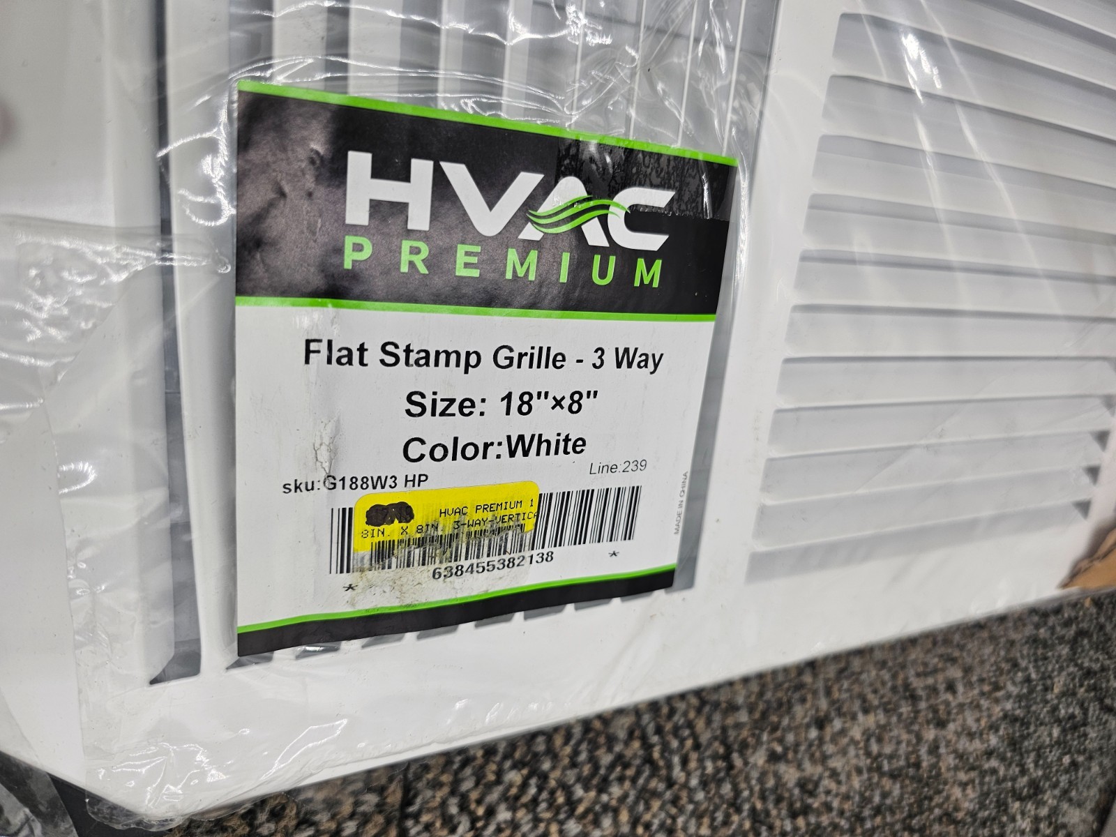 HVAC Premium G188W3 HP Premium 18″ X 8″ 3-Way AIR Supply Grille – Vent Cover
