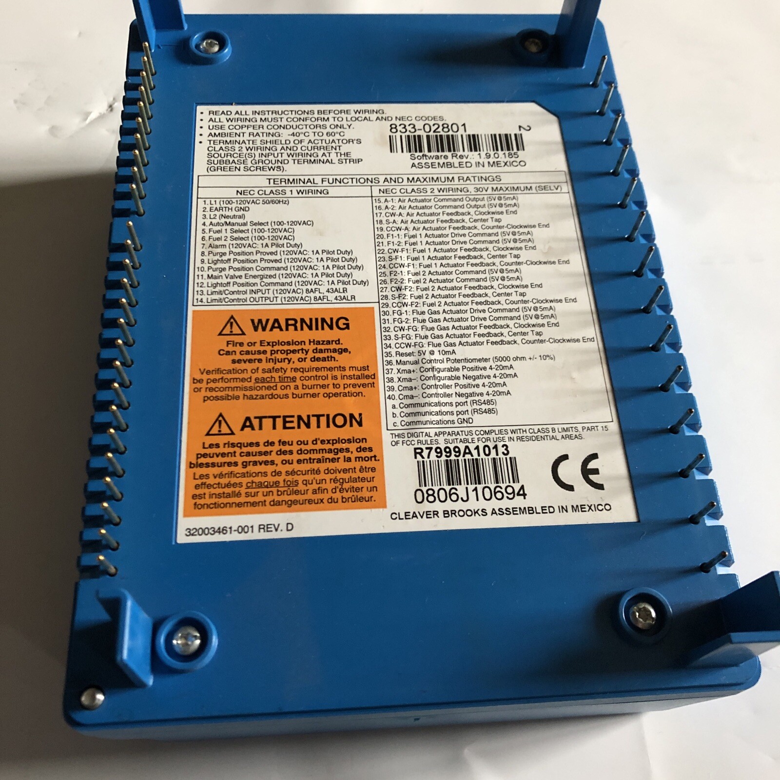 Cleaver Brooks 833-02801,R7999A1013, 833 02801 Controller, 83302801 ,EJ