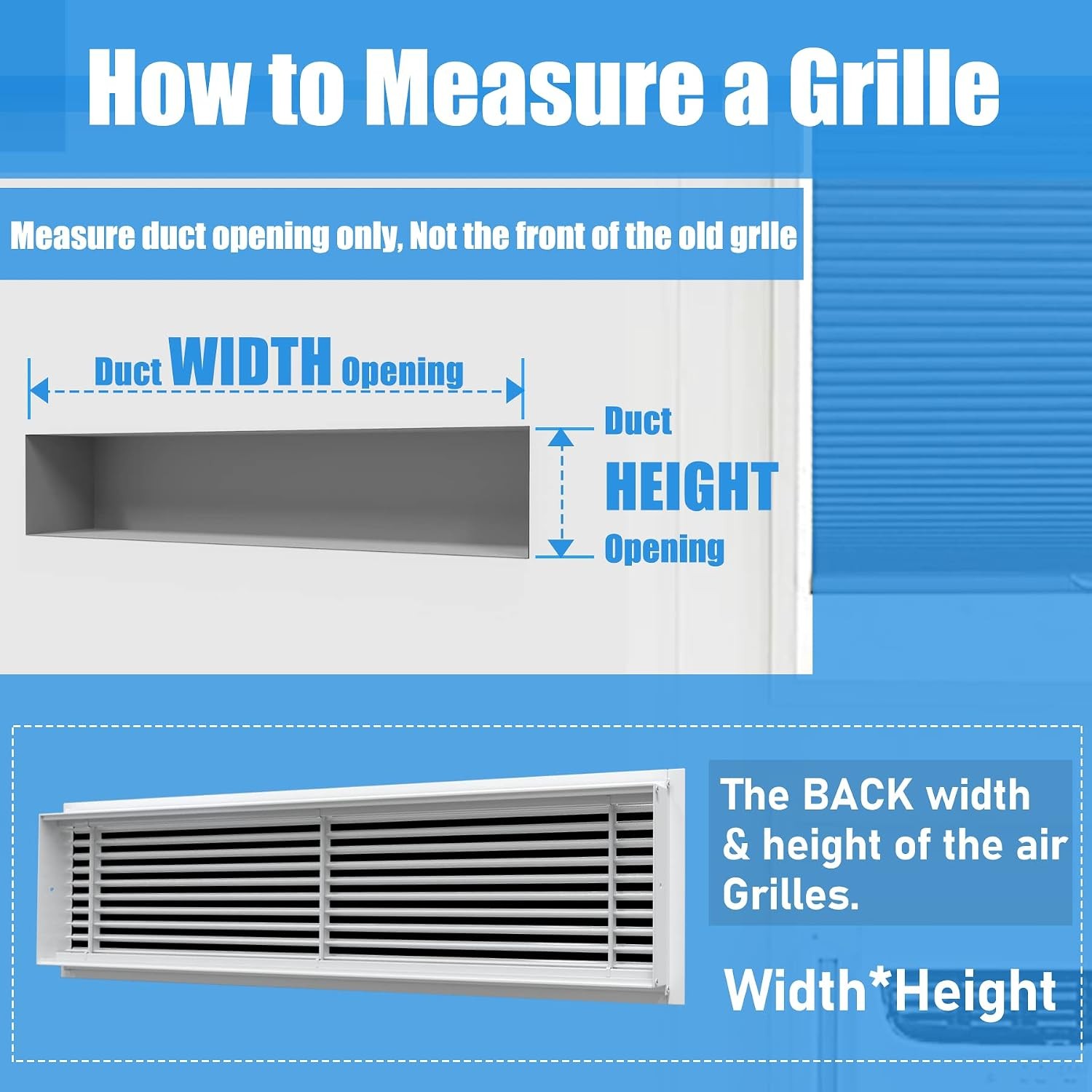 White 32″x8″ Linear Bar Air Vent Grille HVAC Register for Ceiling Wall Floor