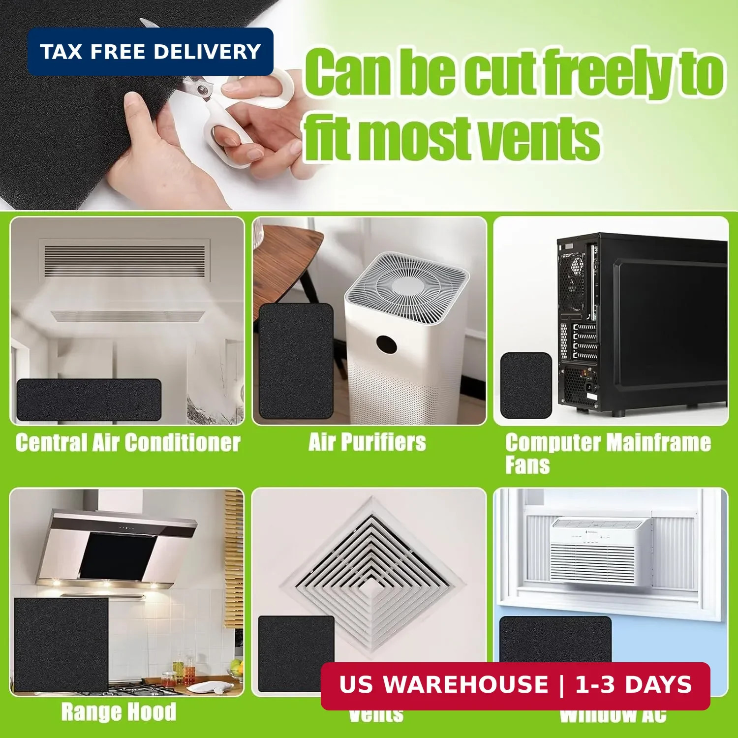 15.7″ x 27.6″ Extra Large Cuttable Air Conditioner Filters – Cut to Fit Carbon P