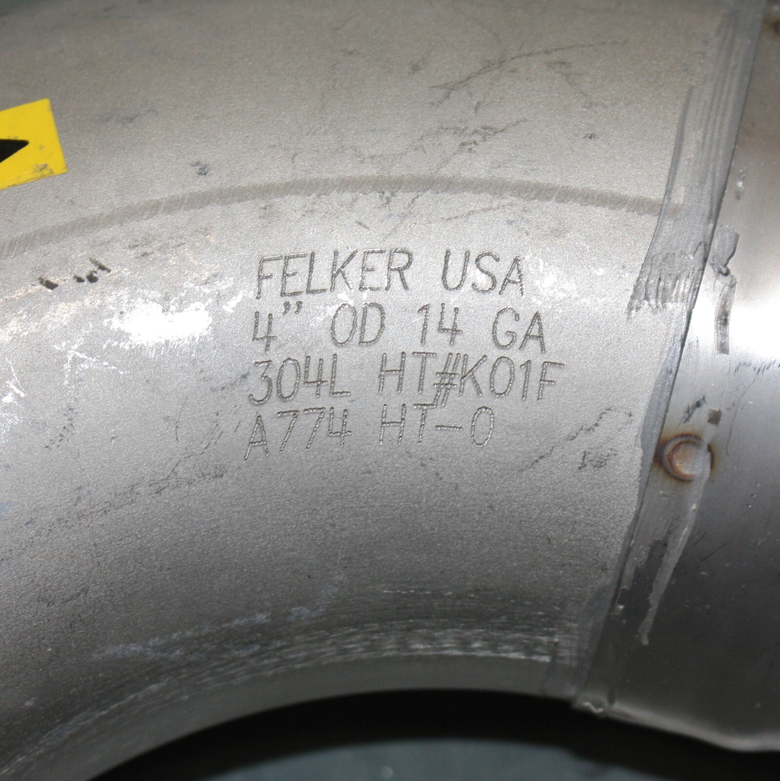 Nordfab 60° Elbow 8010003648, 4″ Duct, Stainless Steel, 14 ga QF Quick Fitting
