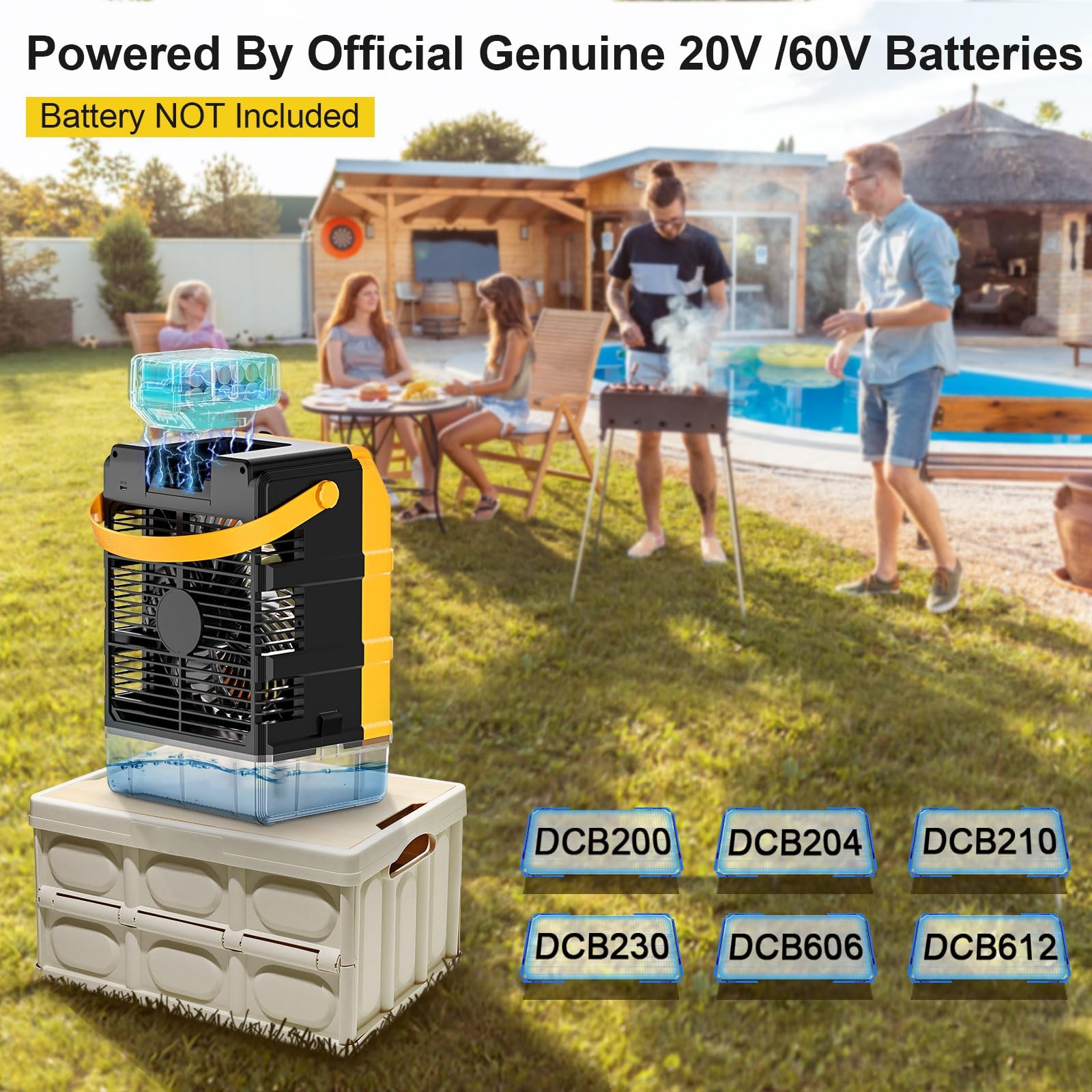 Tairda Portable Misting Fan Compatible For Dewalt 20V 60V Batteryno Battery