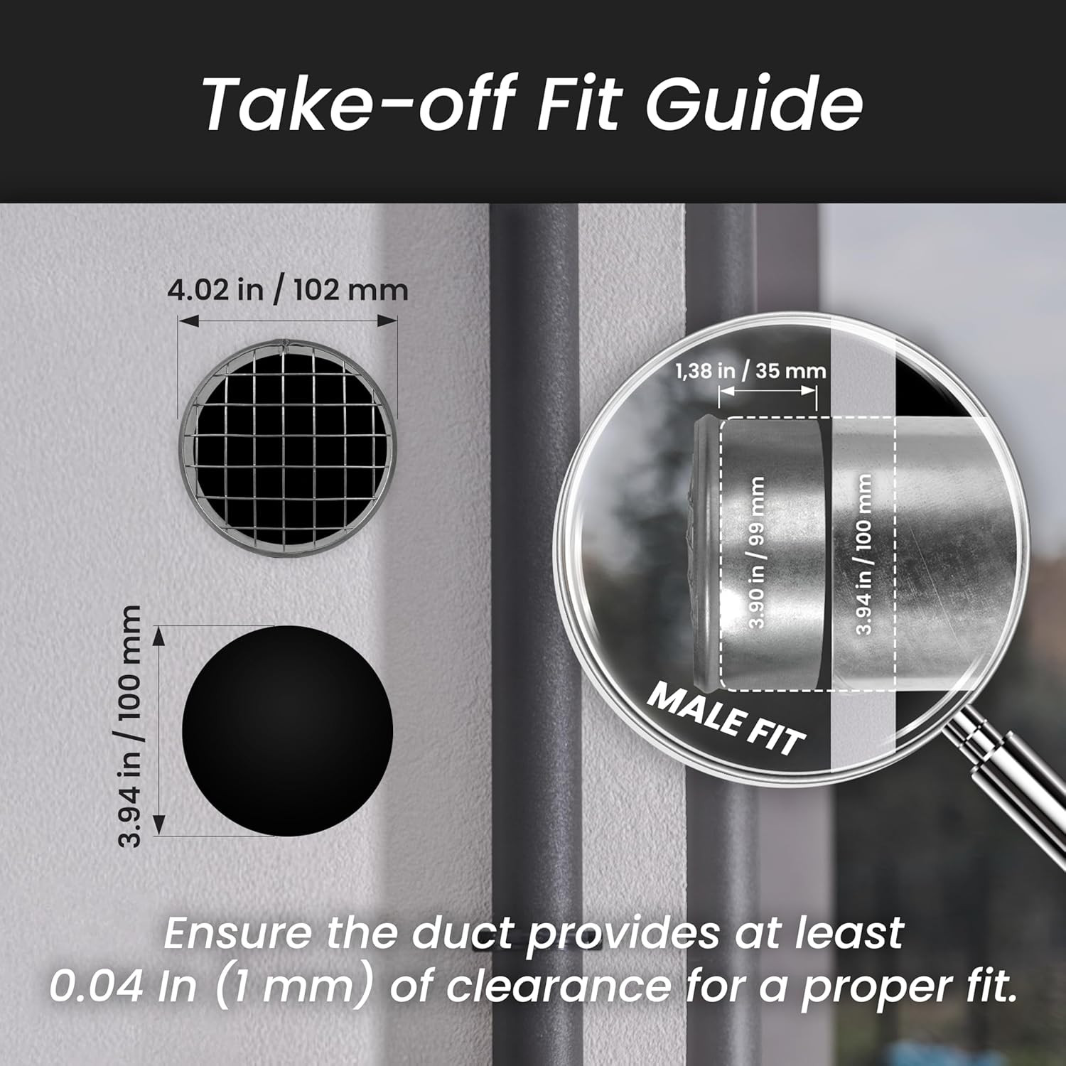 Ø4 Inch Duct Cover – Galvanized Steel Round Duct Cap with Mesh Screen – HVAC …