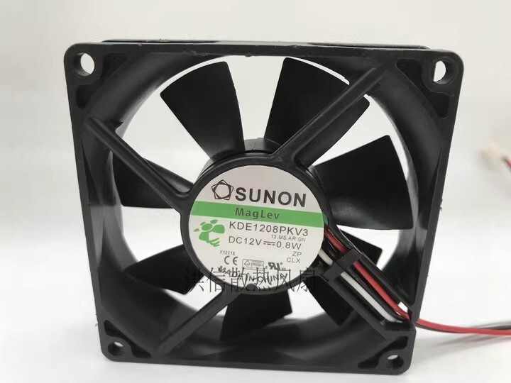 SUNON KDE1208PKV3 8020 DC12V 0.8W 8CM 3-wire cooling fan