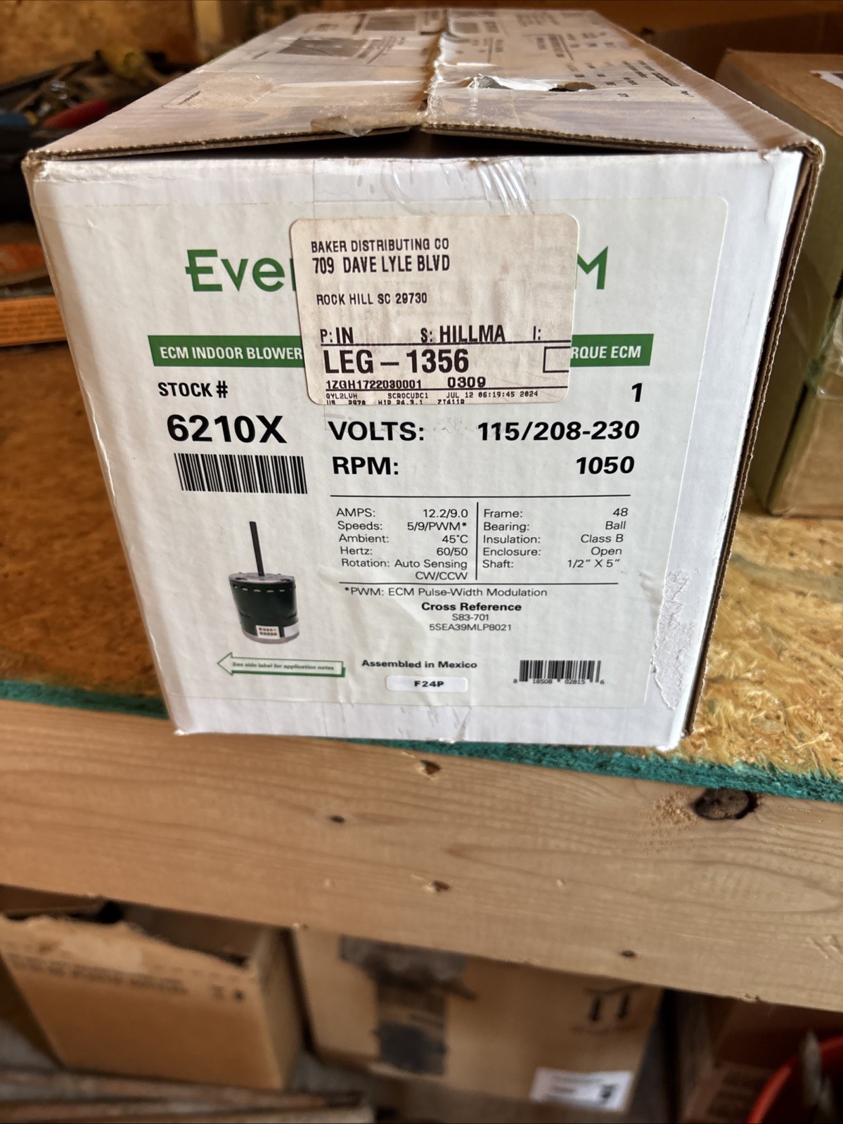 Evergreen Hvac Ecm Motor 6210x 1 Horsepower