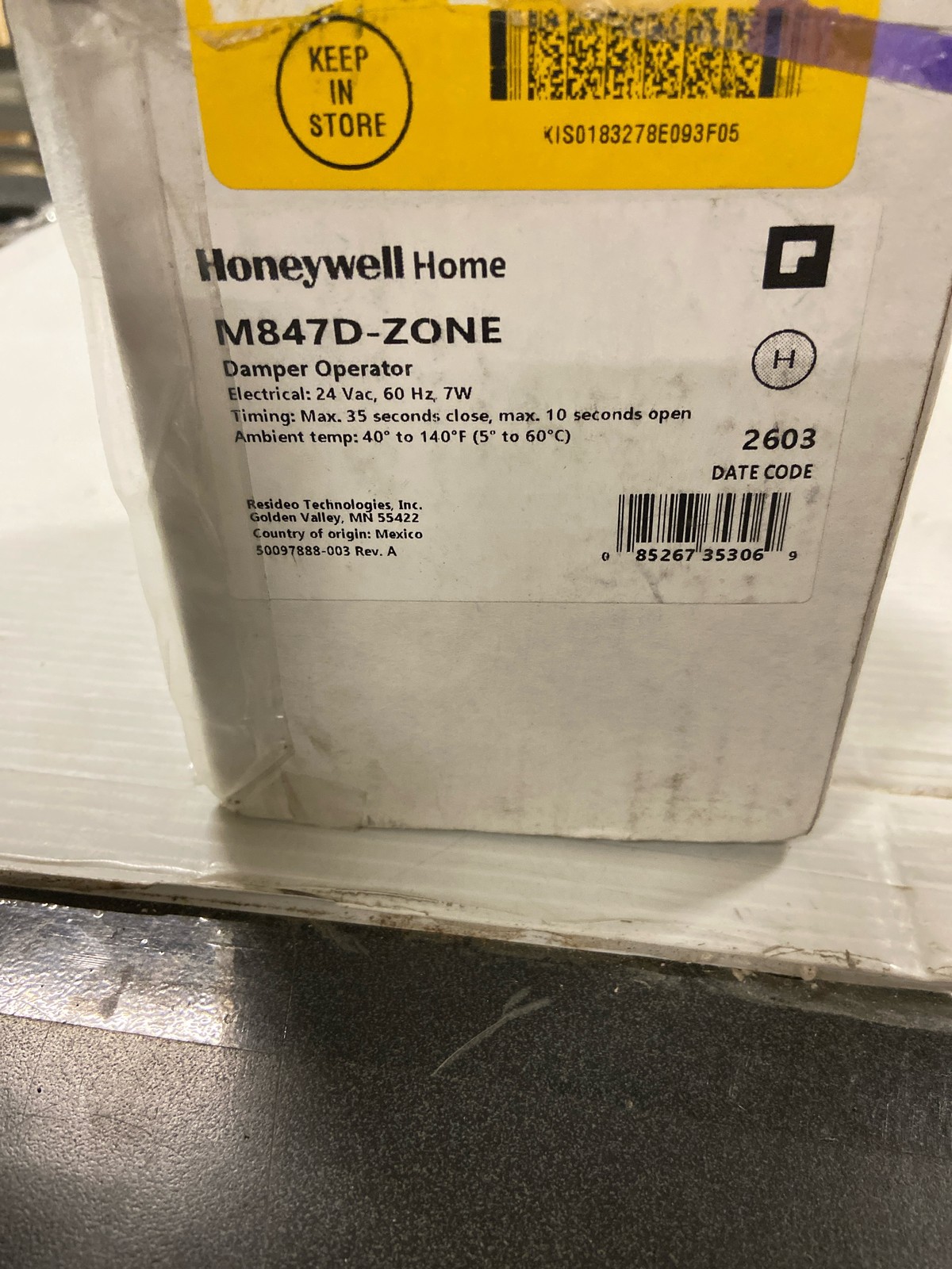 Honeywell Home M847D-ZONE/U Replacement Motor for Zone Dampers