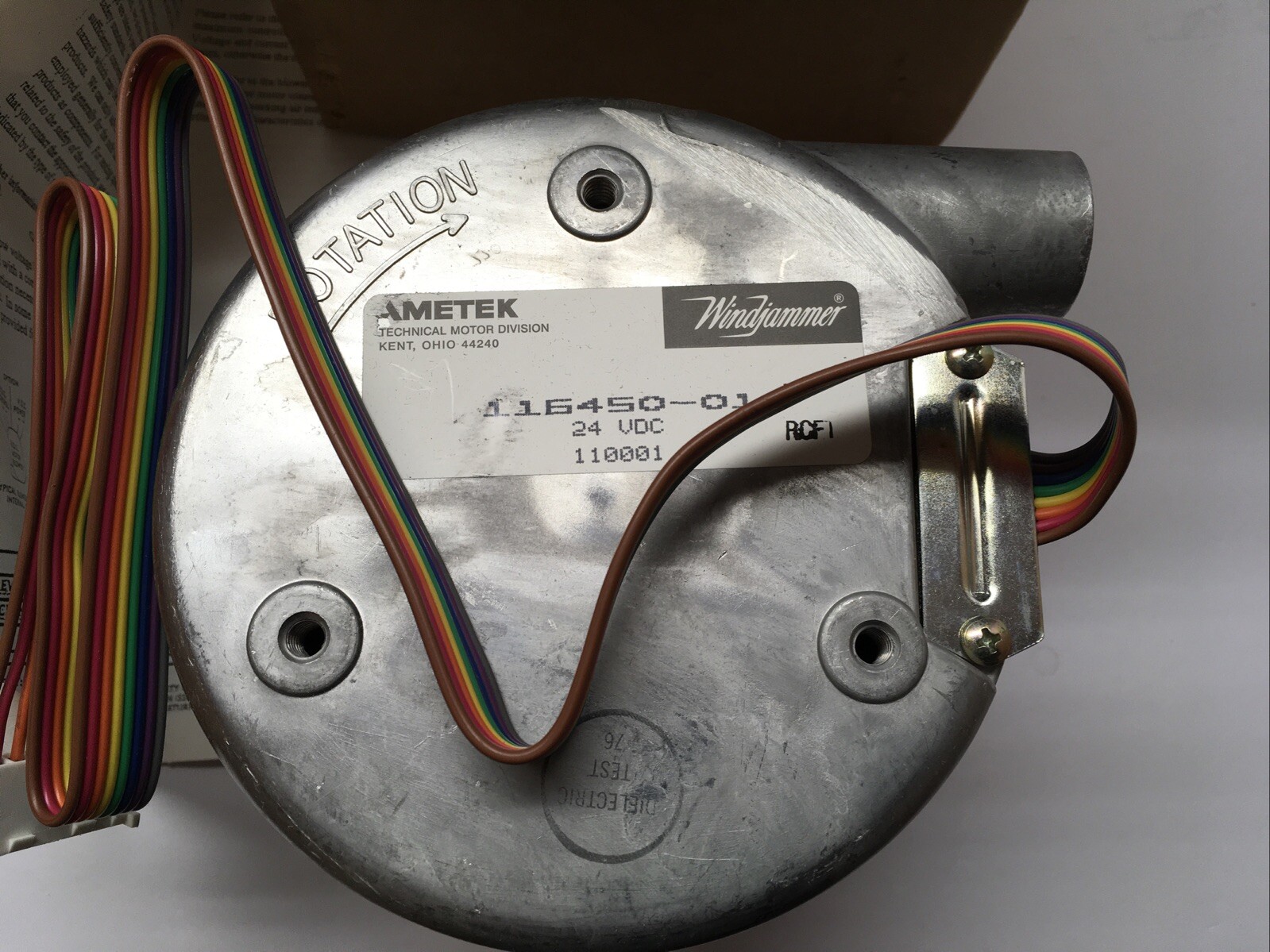 NEW: AMETEK 116450-01 3 Stage Brushless Blower 24VDC, 5.7” Standard Flow