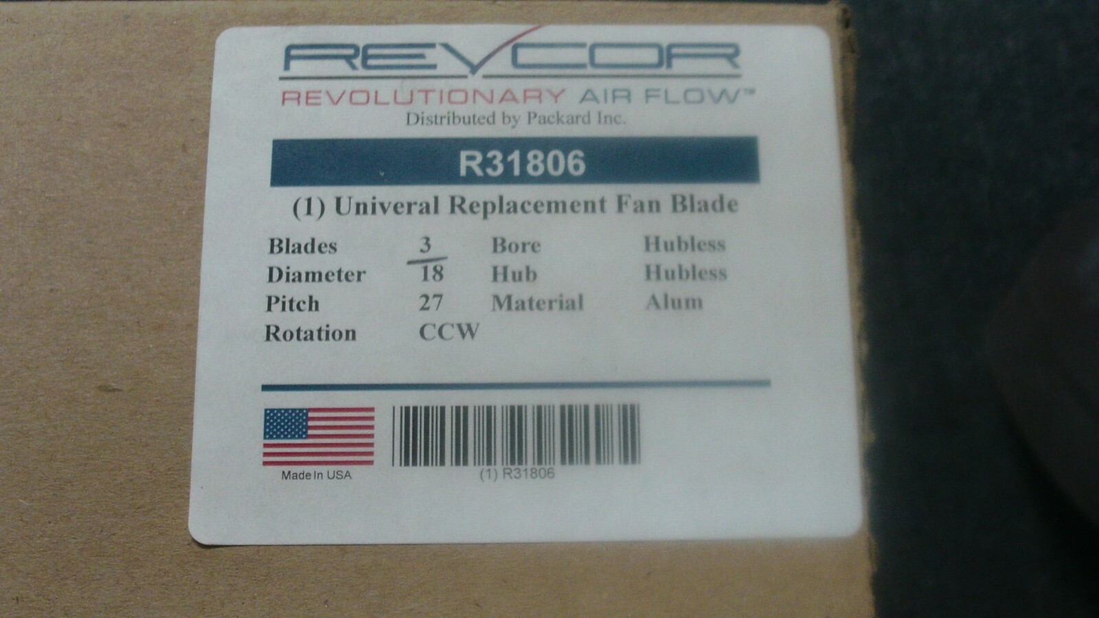 REVCOR Universal Replacement Fan Blade R31806