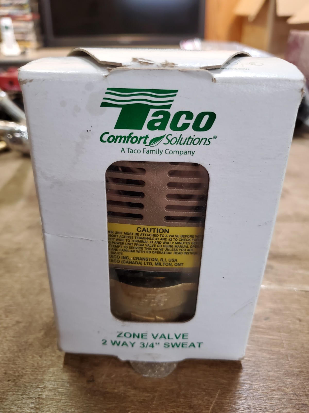 Taco 571-2 Gold Series Zone Valve, 2-Way 3/4-Inch Sweat, New in Box