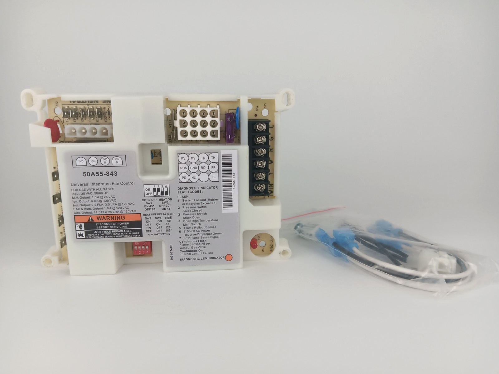 50A55-843 Furnace Control Board, Fit for White Rodgers Furnace Ignition Module..