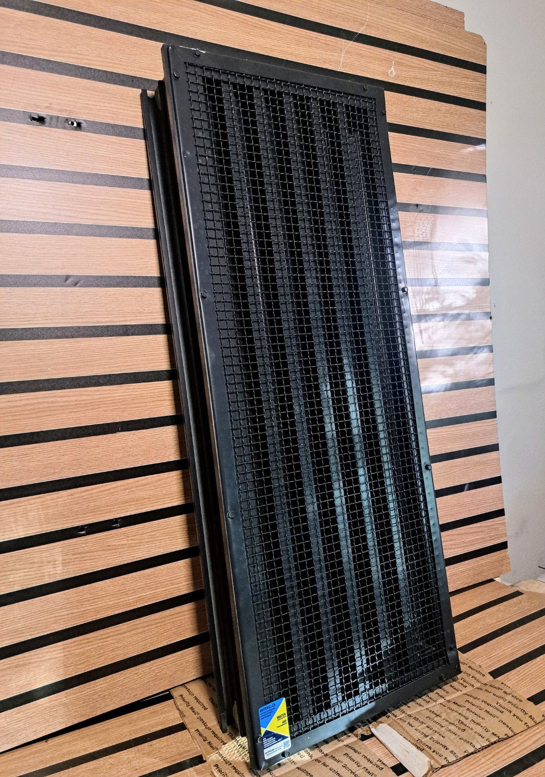 Black Industrial Louver 39.5x15x5 AMCA Vertical Blade Wind Driven Rain Vent NEW