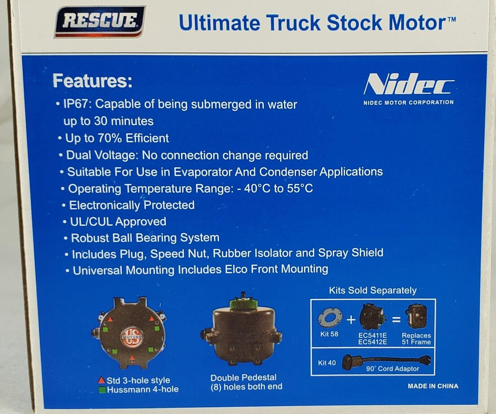 US Motors RESCUE ECM Refrigerator Motor – EC5411E – HP 4-25W – V 115-230